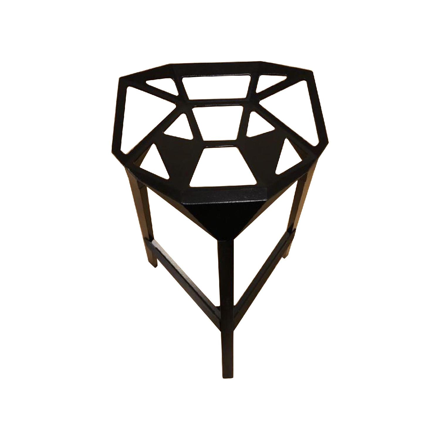 Modern Stackable Black Metal Stools - image-0