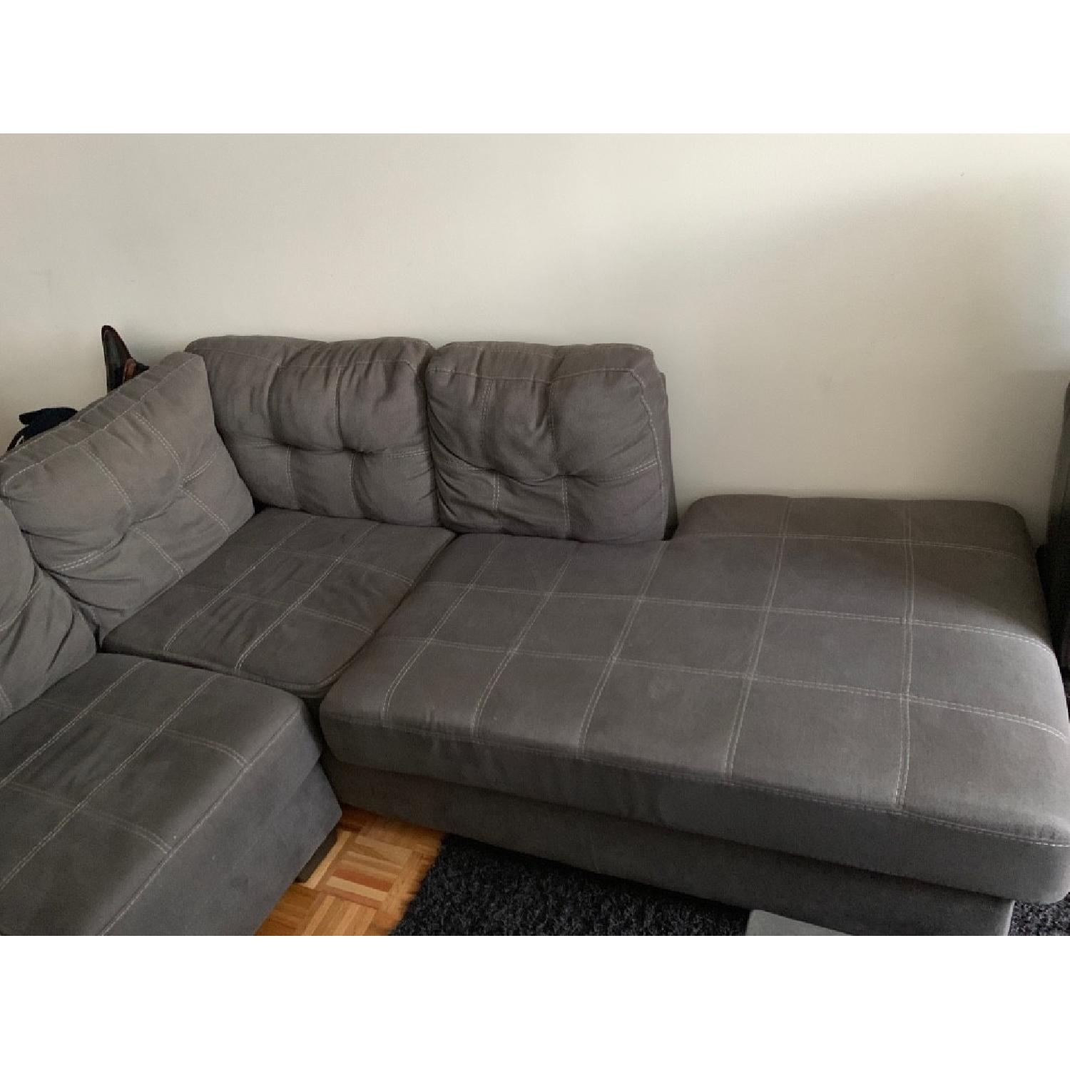 Jennifer Convertibles Patricia Grey Sectional Sofa AptDeco