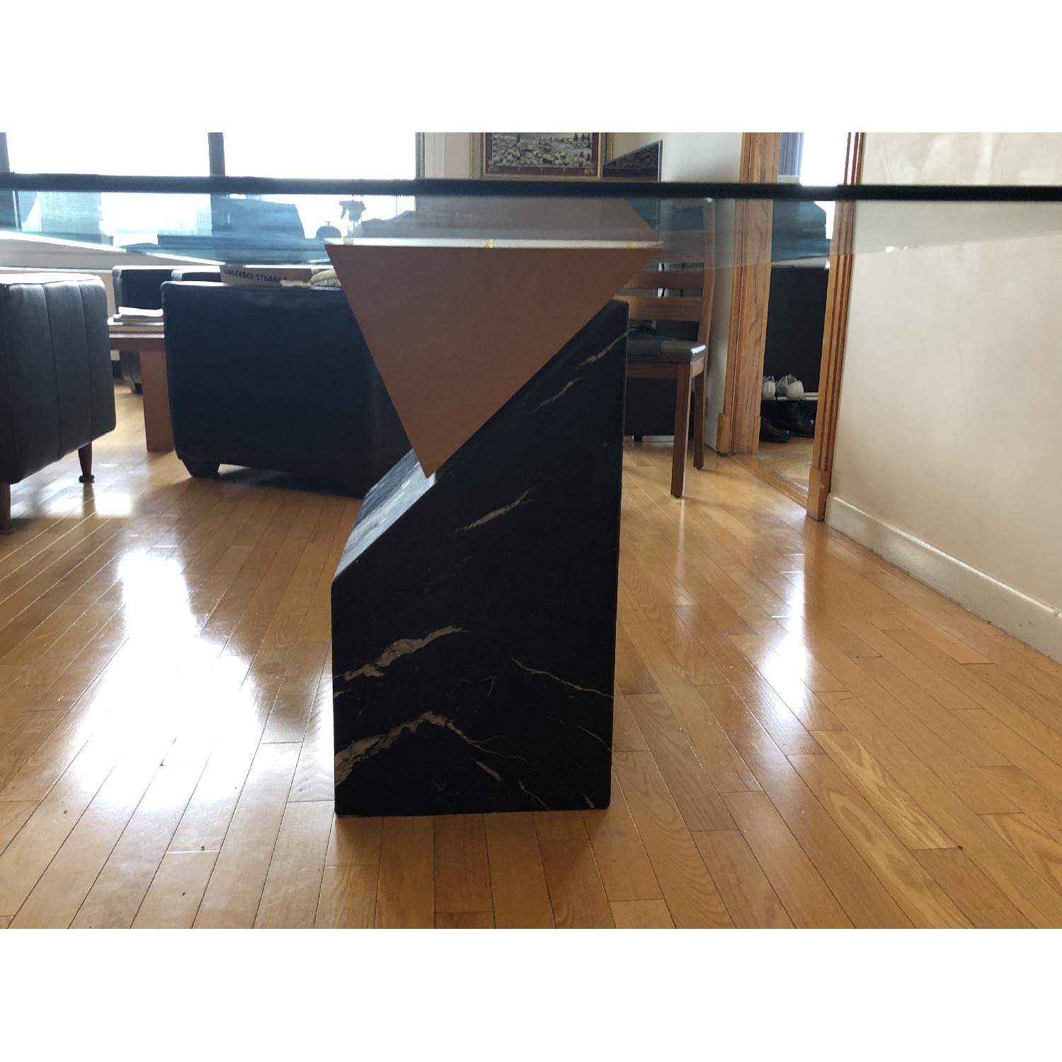 Glass Top Granite Base Dining Table - image-3