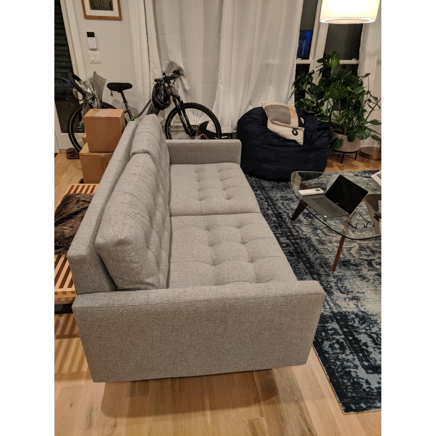 Crate Barrel Petrie Mid Century Apartment Sofa Aptdeco