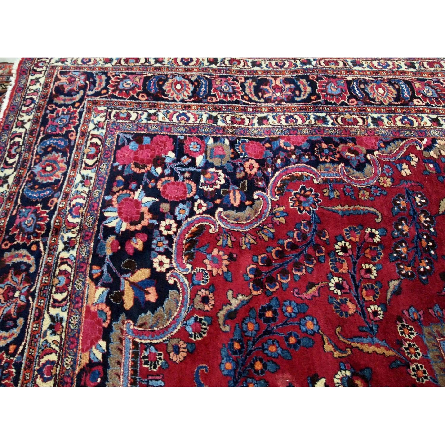 Antique Handmade Persian Mashad Rug - image-1