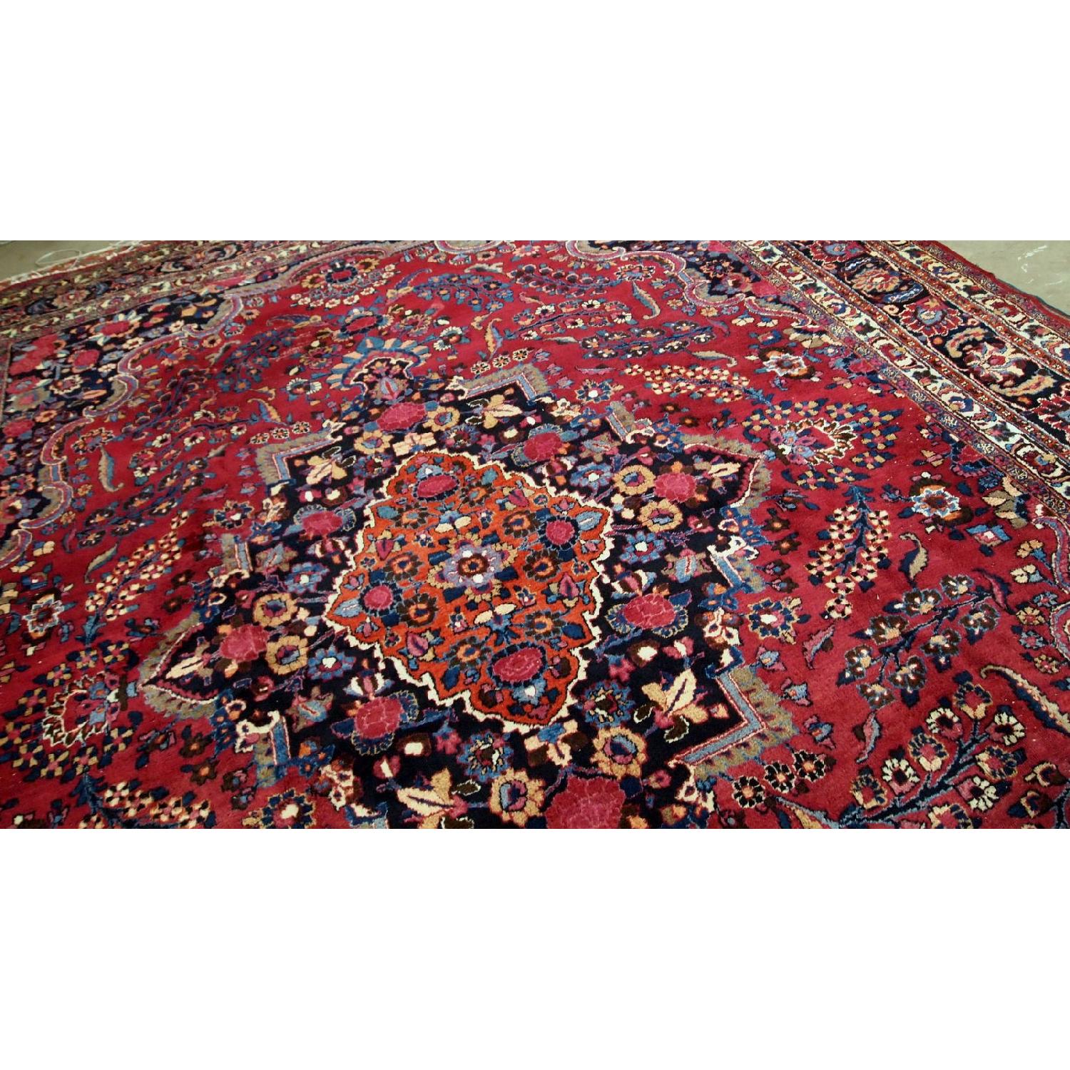 Antique Handmade Persian Mashad Rug - image-2