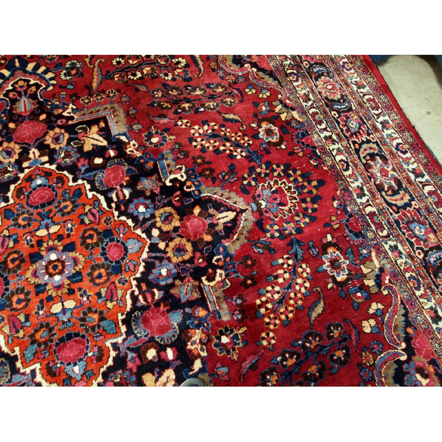 Antique Handmade Persian Mashad Rug - image-3