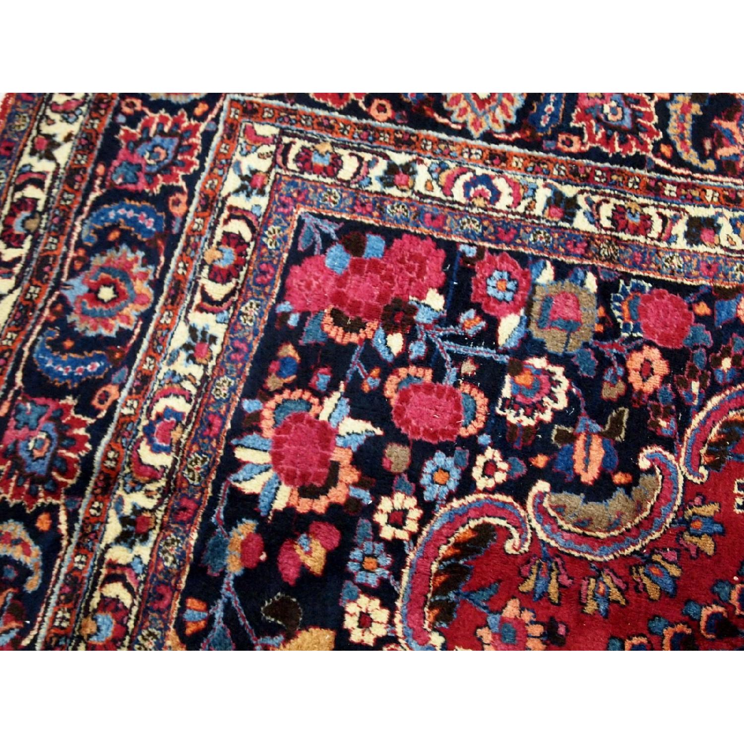 Antique Handmade Persian Mashad Rug - image-4