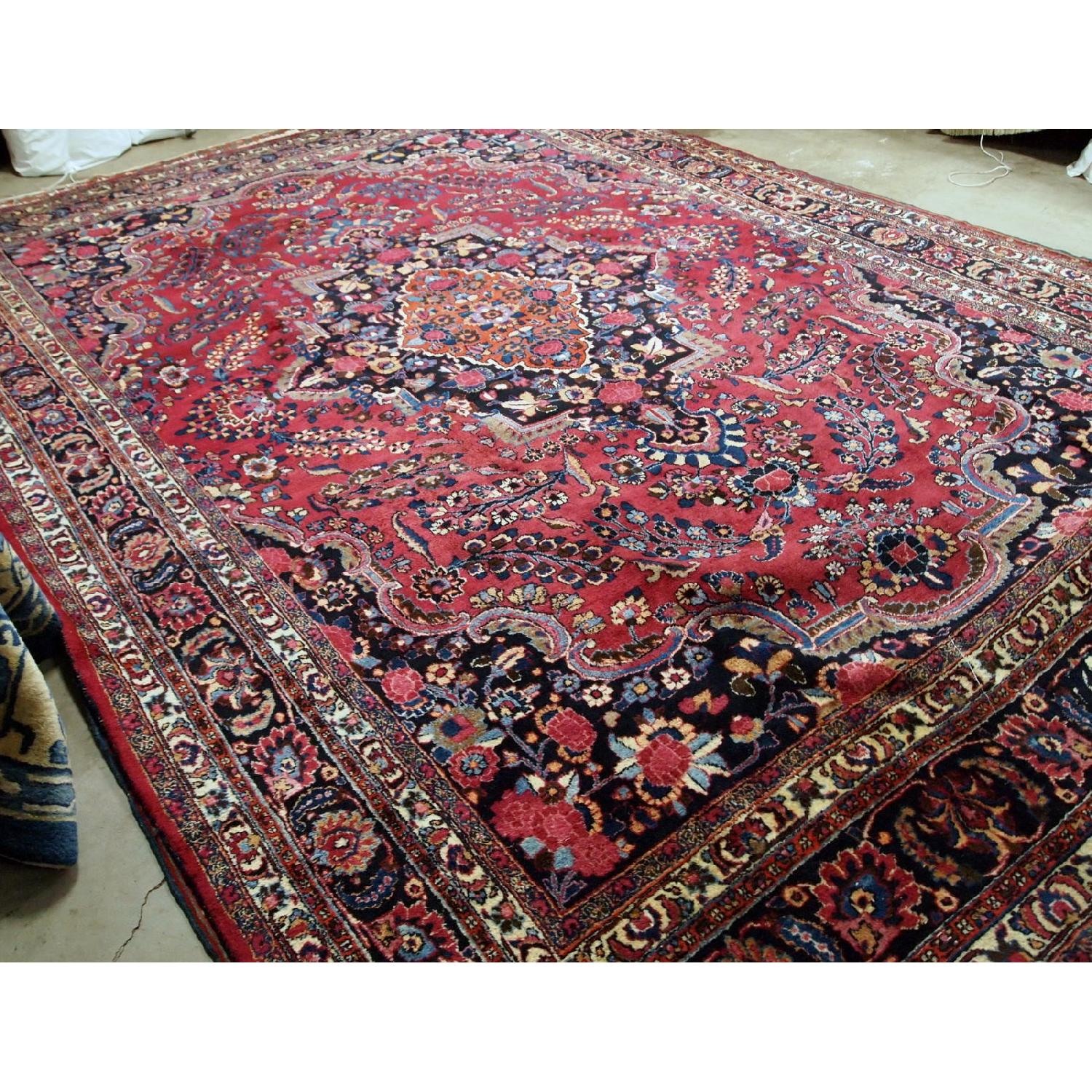 Antique Handmade Persian Mashad Rug - image-5