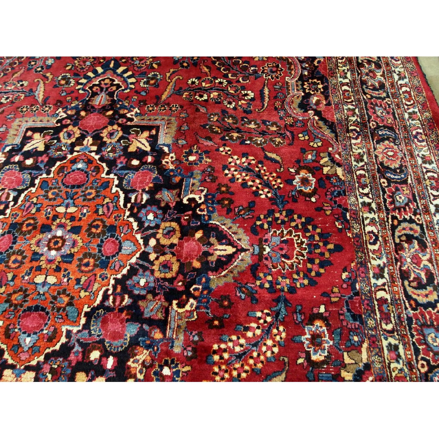 Antique Handmade Persian Mashad Rug - image-7