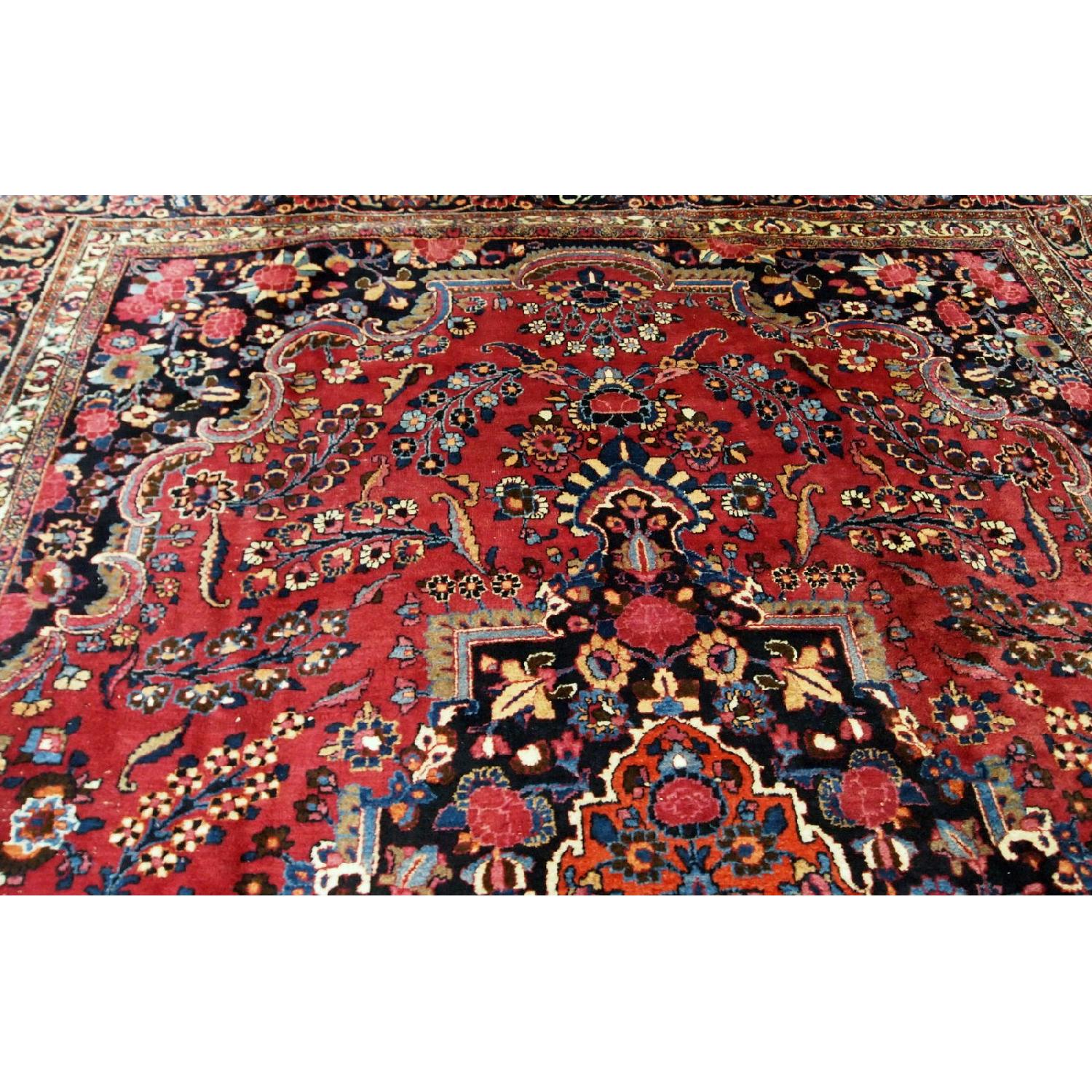 Antique Handmade Persian Mashad Rug - image-8