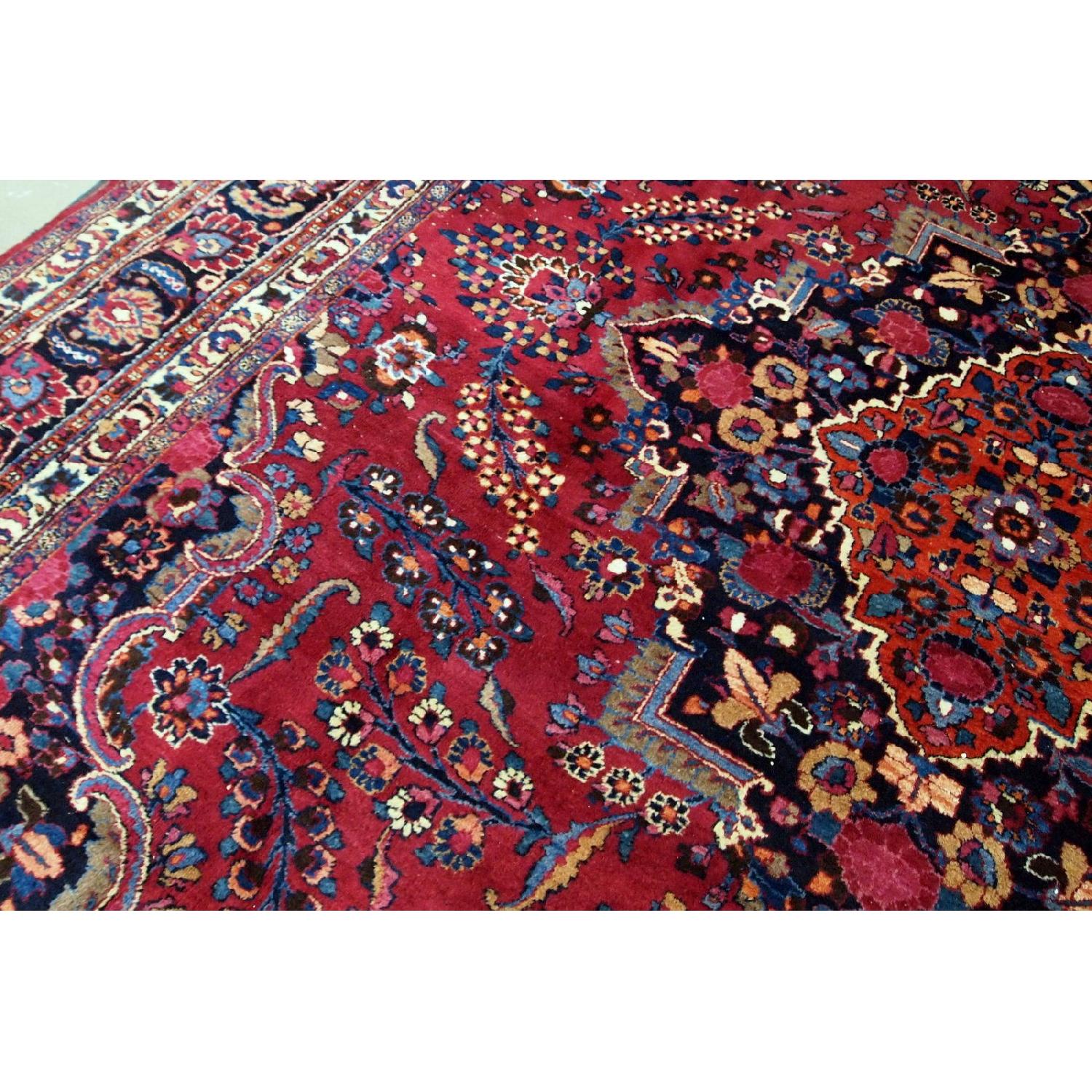 Antique Handmade Persian Mashad Rug - image-10