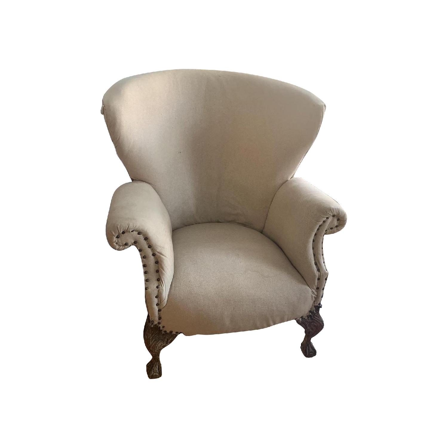 Vintage Reupholstered Queen Anne Chair - image-0