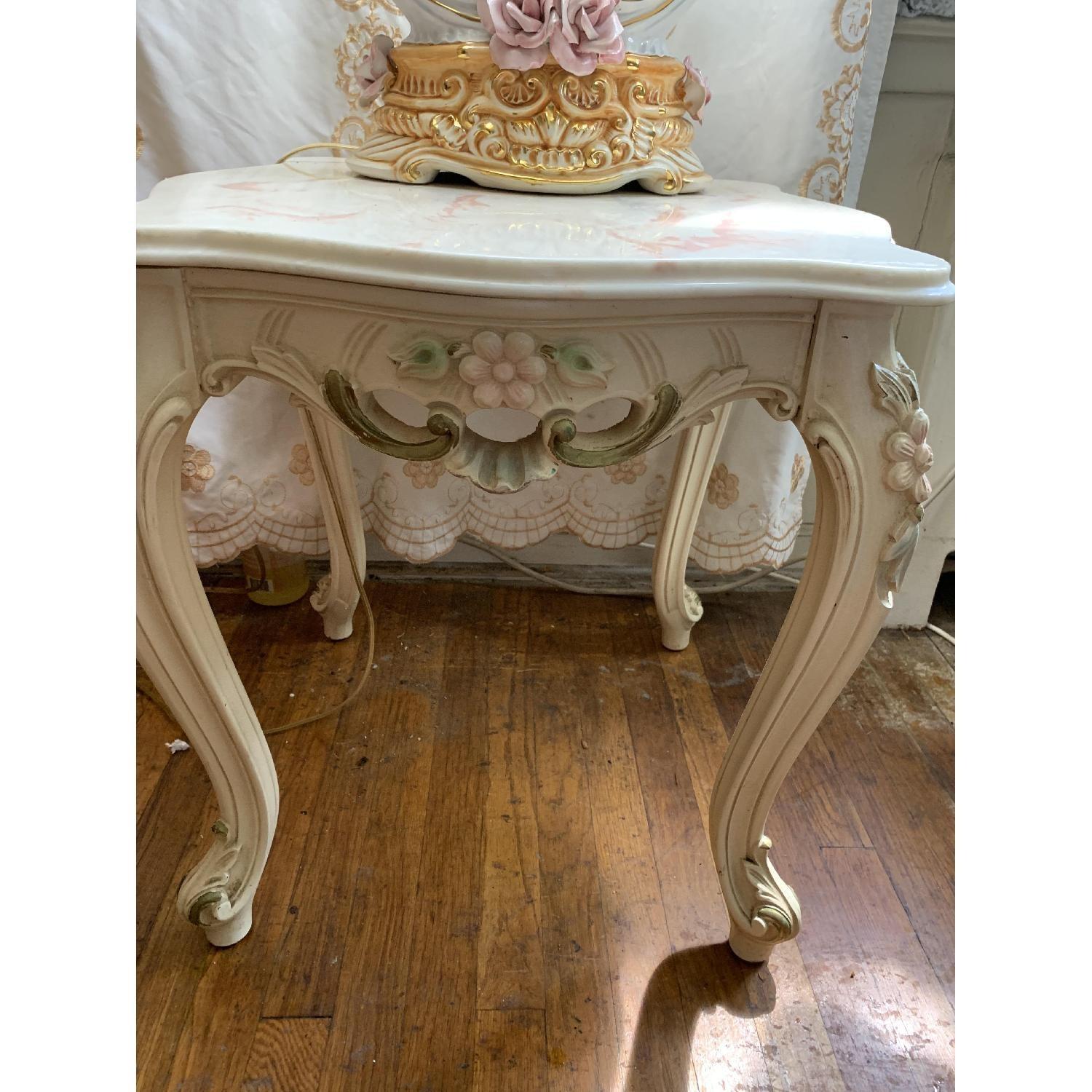 Vintage Pink Marble Coffee Table + 2 End Tables - image-5