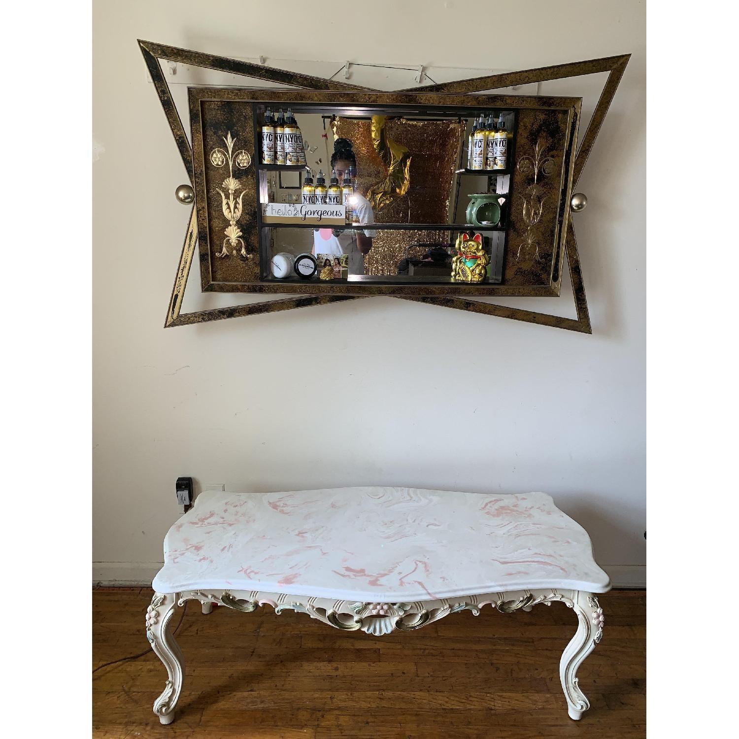 Vintage Pink Marble Coffee Table + 2 End Tables - image-11
