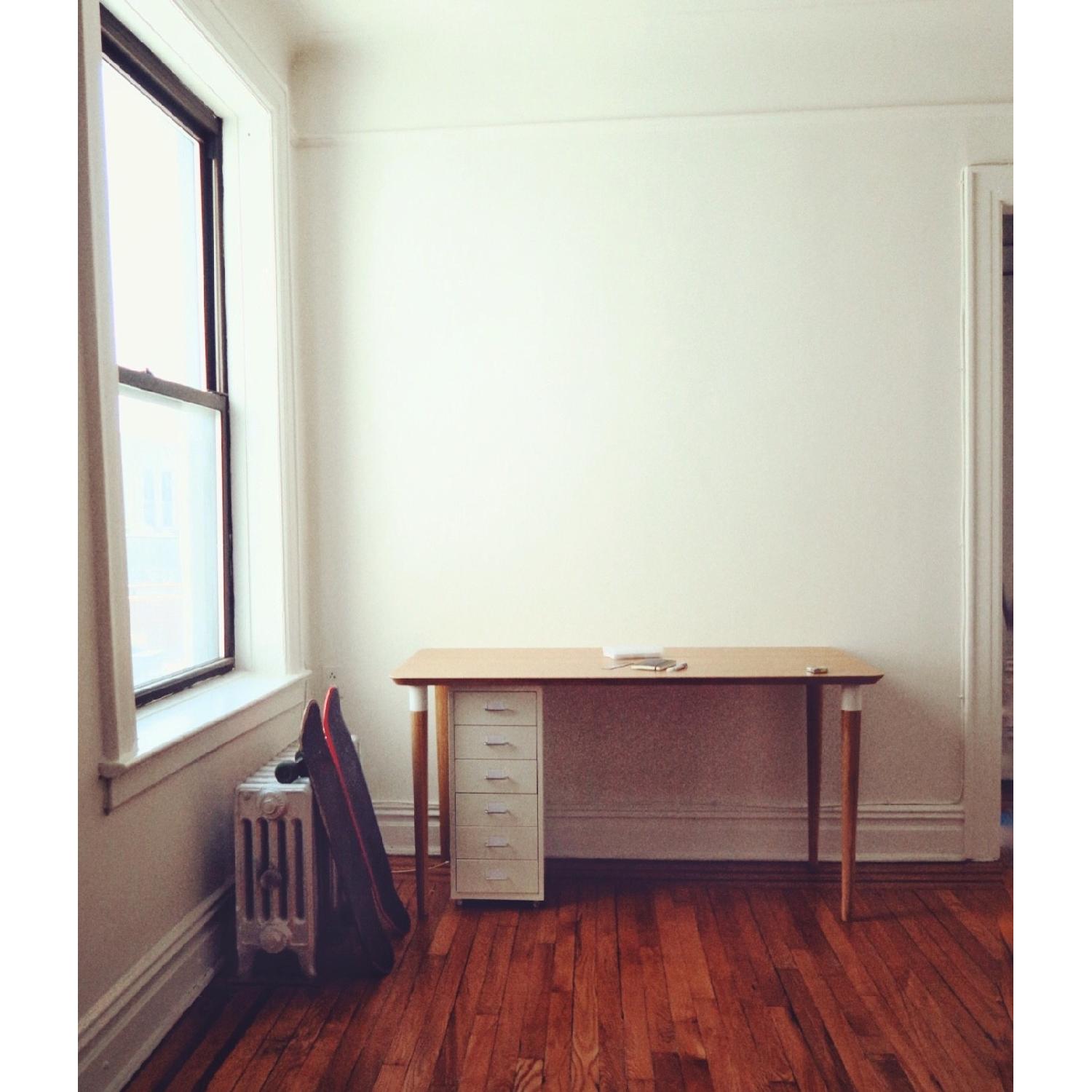 Ikea Hilver Bamboo Table w/ Cone Shaped Legs - image-2