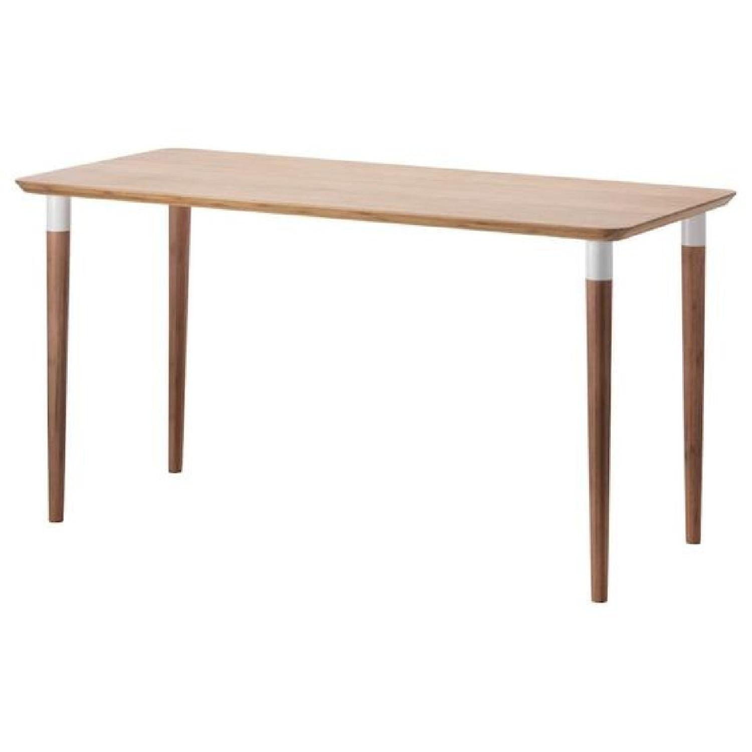 Ikea Hilver Bamboo Table w/ Cone Shaped Legs - AptDeco