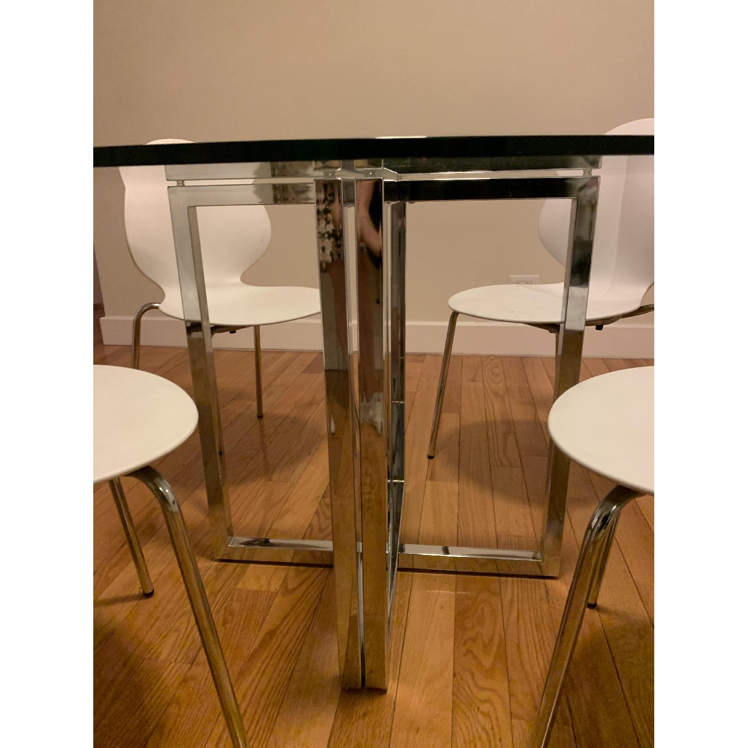 CB2 Silverado Chrome Round Dining Table - image-3