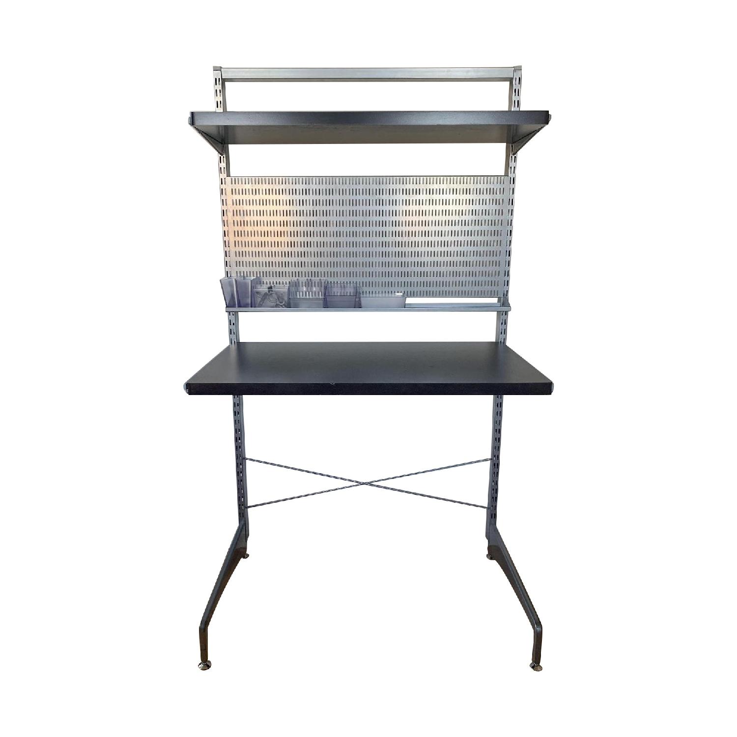 Elfa Freestanding Desk in Platinum/Walnut - image-0