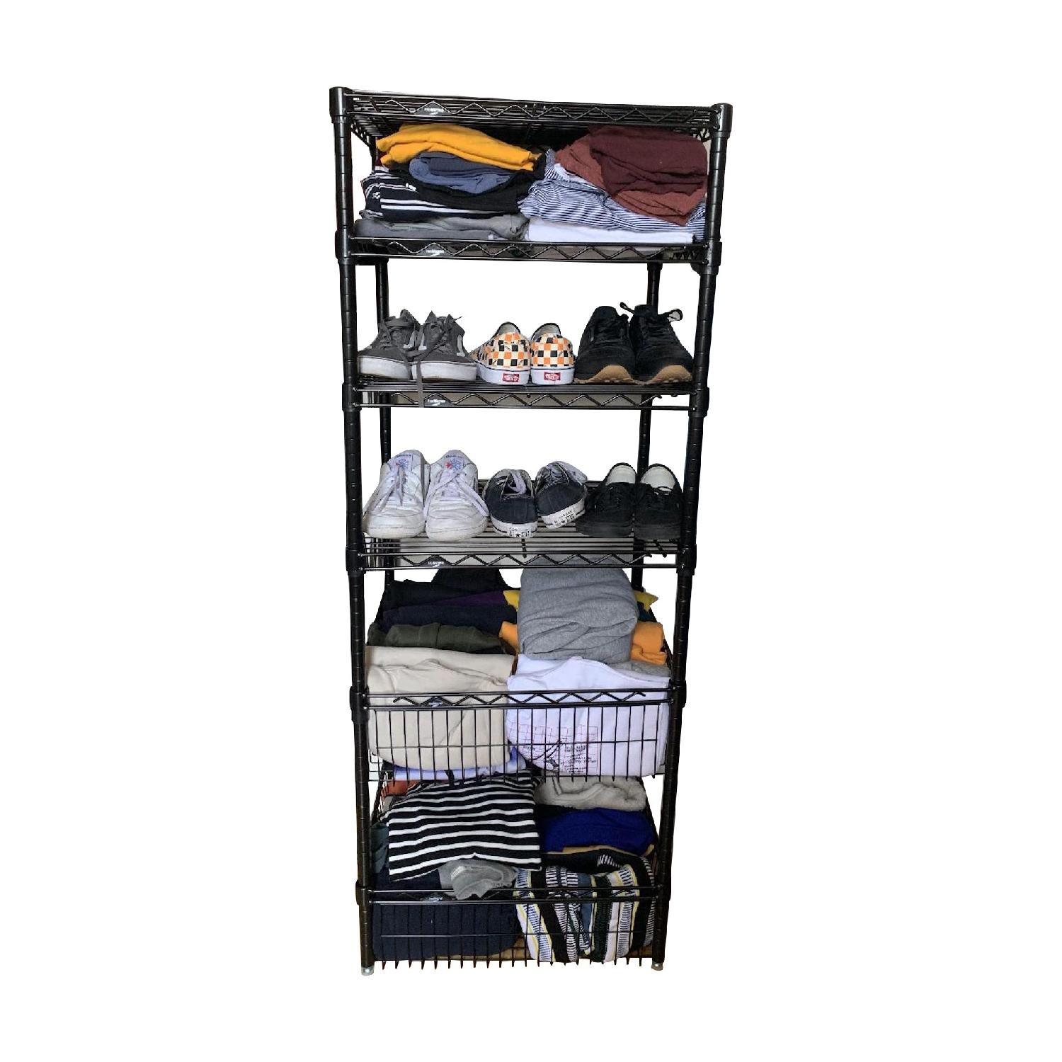 interMetro Black Shelving System AptDeco