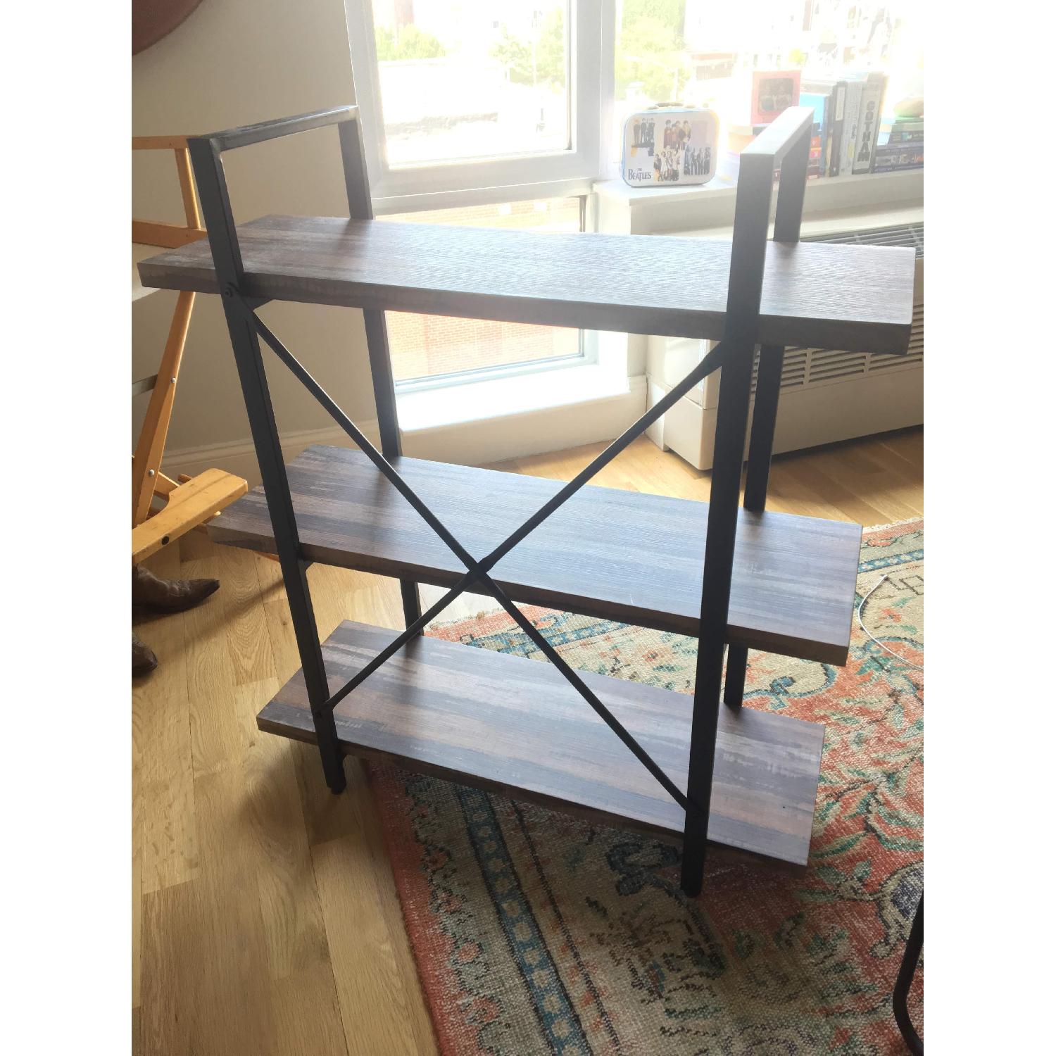 O&K Furniture 3 Level Wood Industrial Bookshelf - image-5