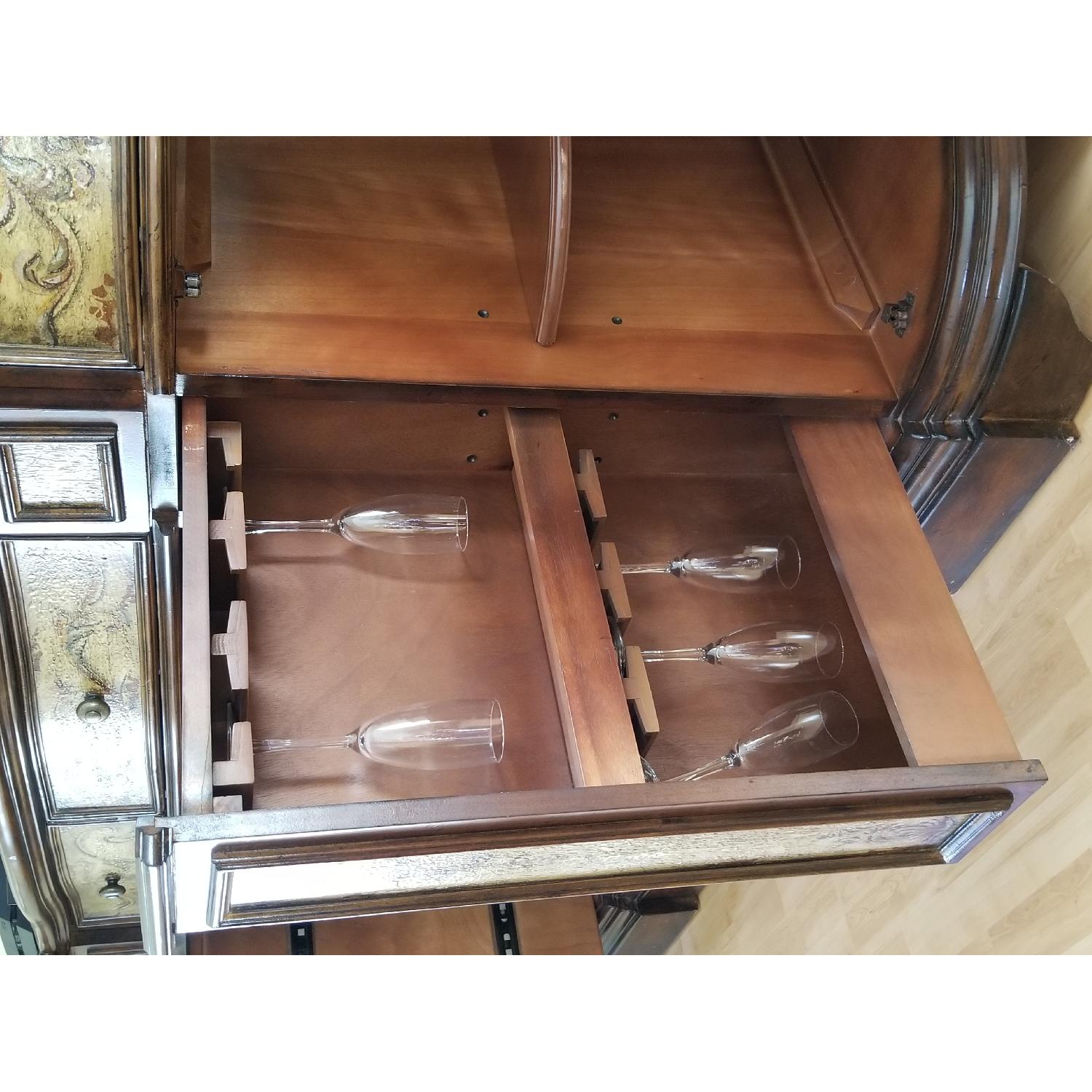 Antique Wood Buffet w/ Hand Painted Panels - image-3