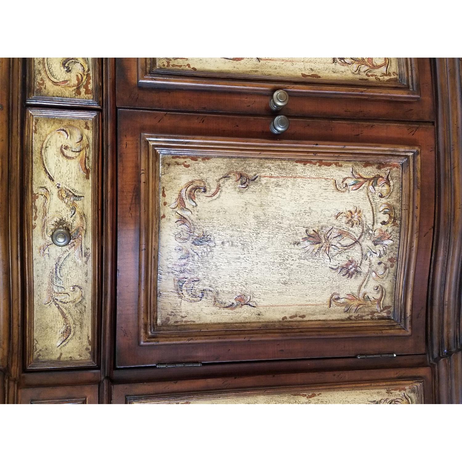 Antique Wood Buffet w/ Hand Painted Panels - image-4