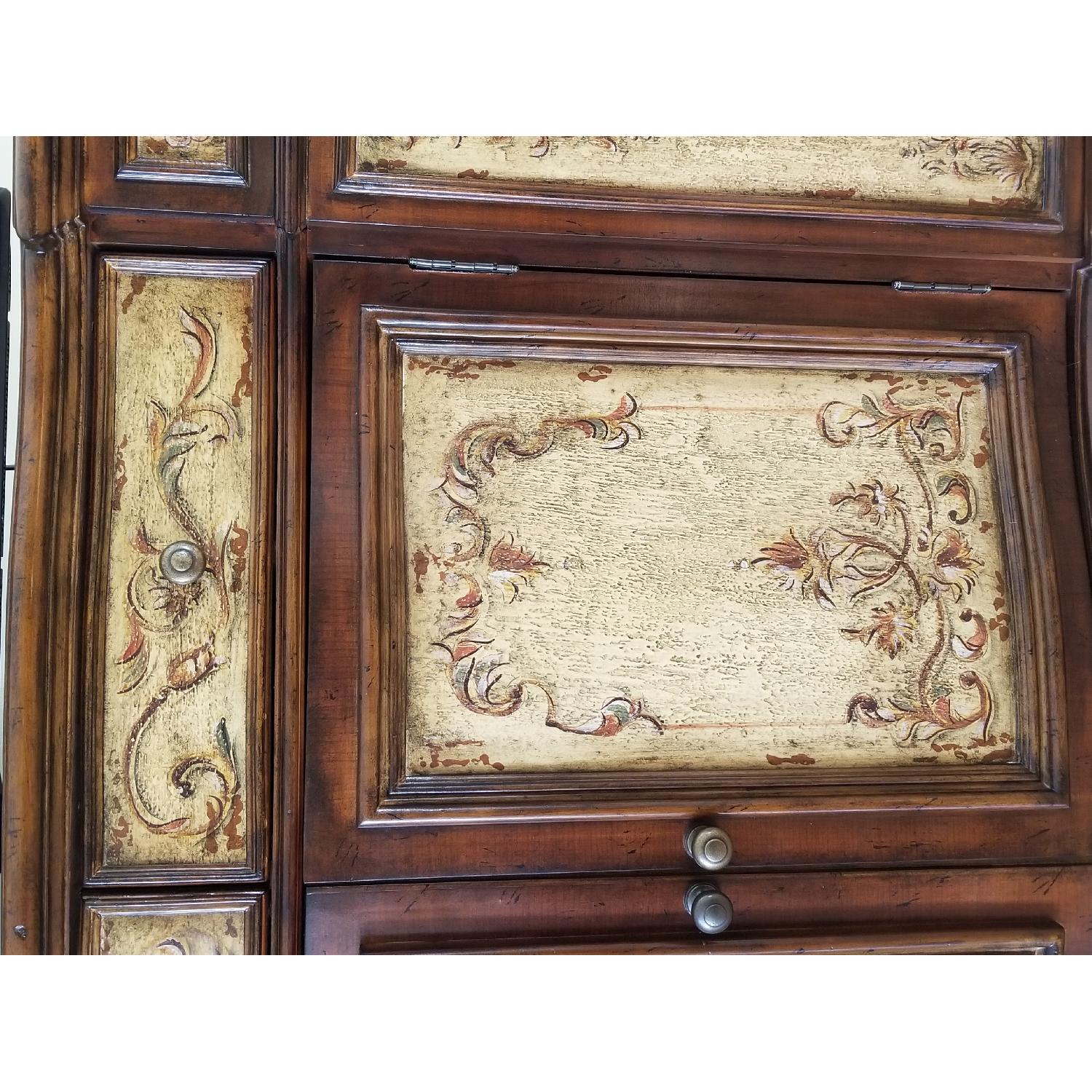 Antique Wood Buffet w/ Hand Painted Panels - image-6