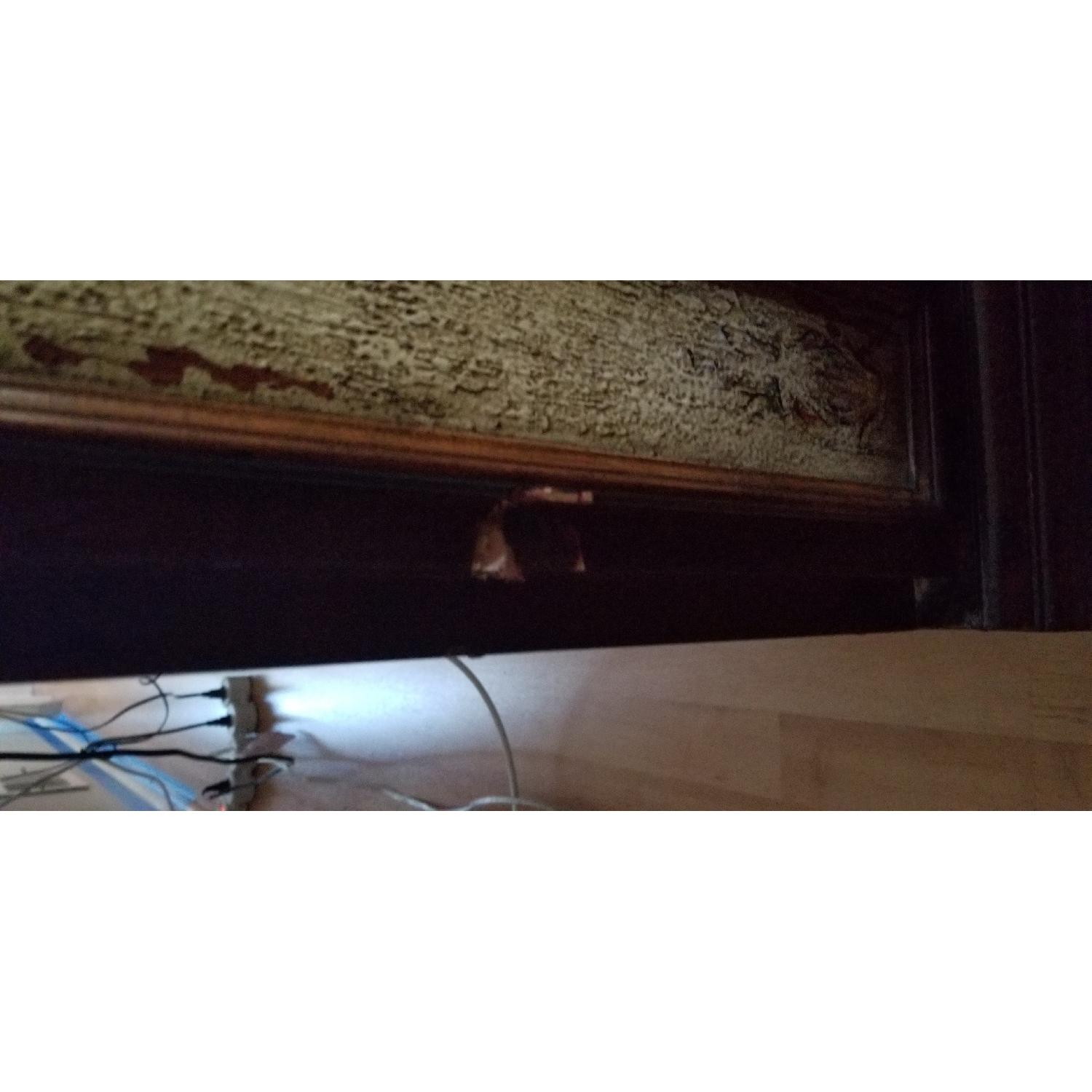 Antique Wood Buffet w/ Hand Painted Panels - image-9