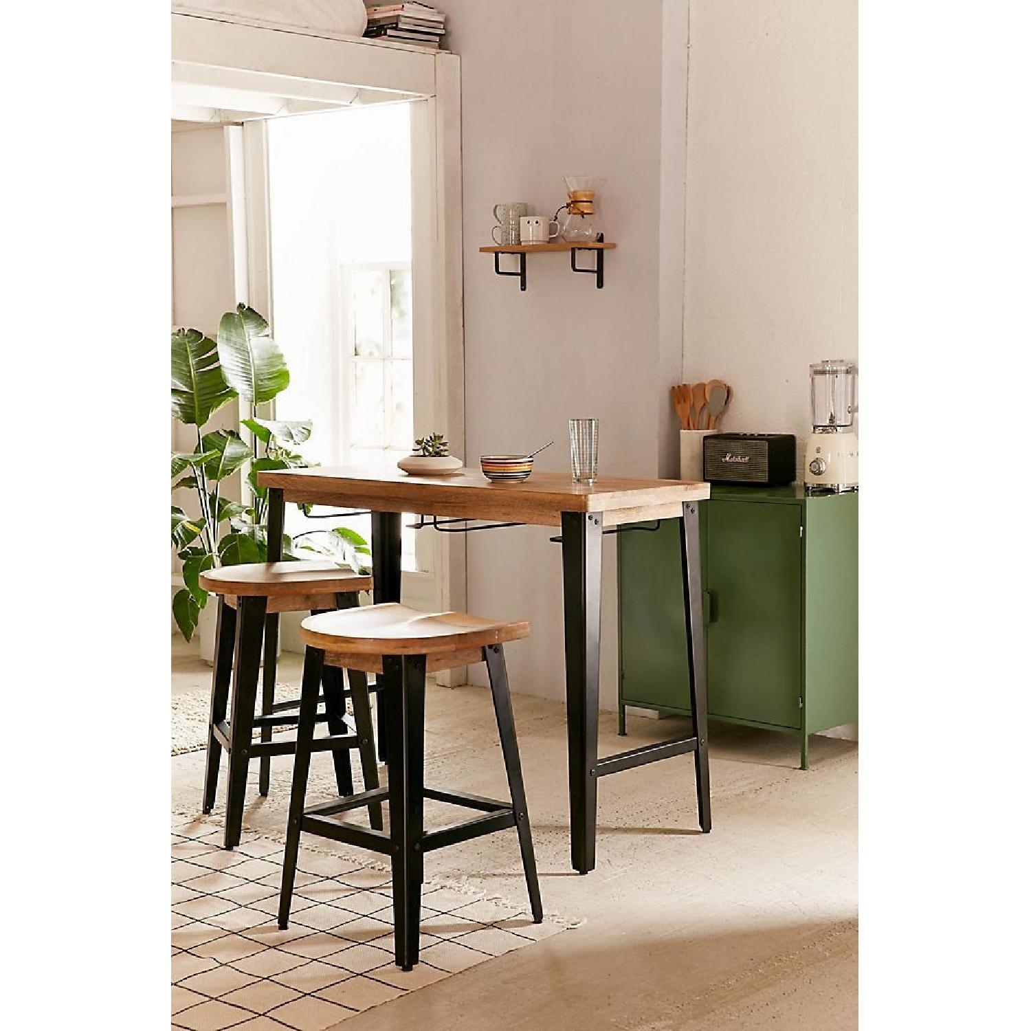Urban Outfitters Haskall Breakfast Bar Table w/ 2 Stools - image-1