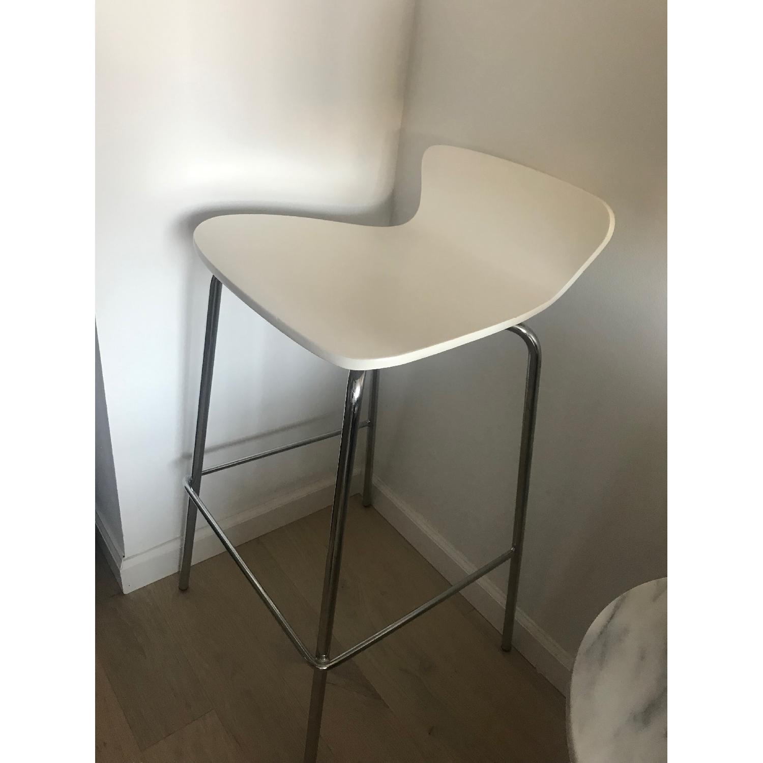 Crate & Barrel Felix White Bar Stools - image-1