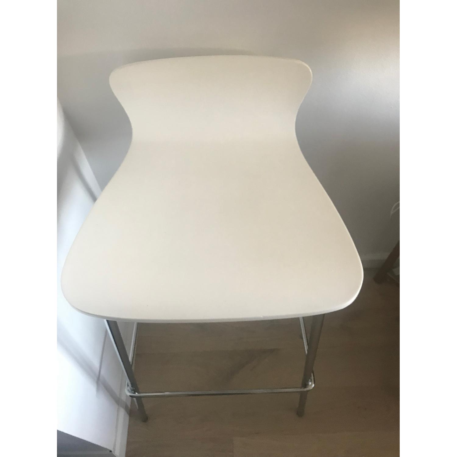 Crate & Barrel Felix White Bar Stools - image-2