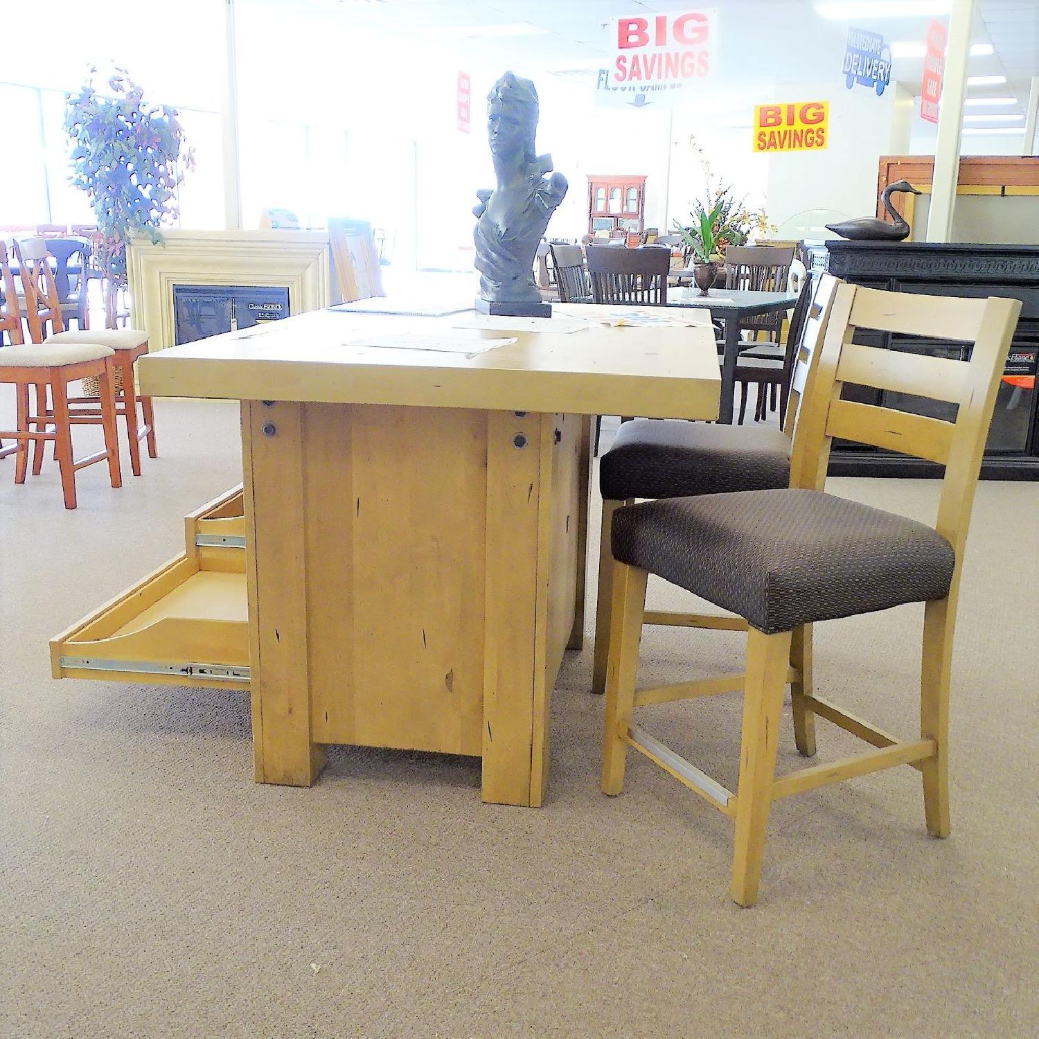 Canadel Loft Collection Kitchen Island w/ 2 Stools AptDeco