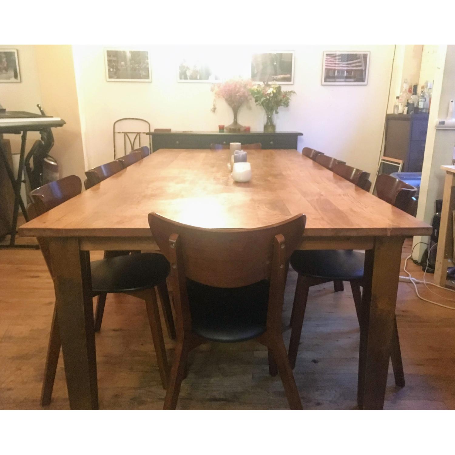 Large Solid Wood Dining Table - AptDeco