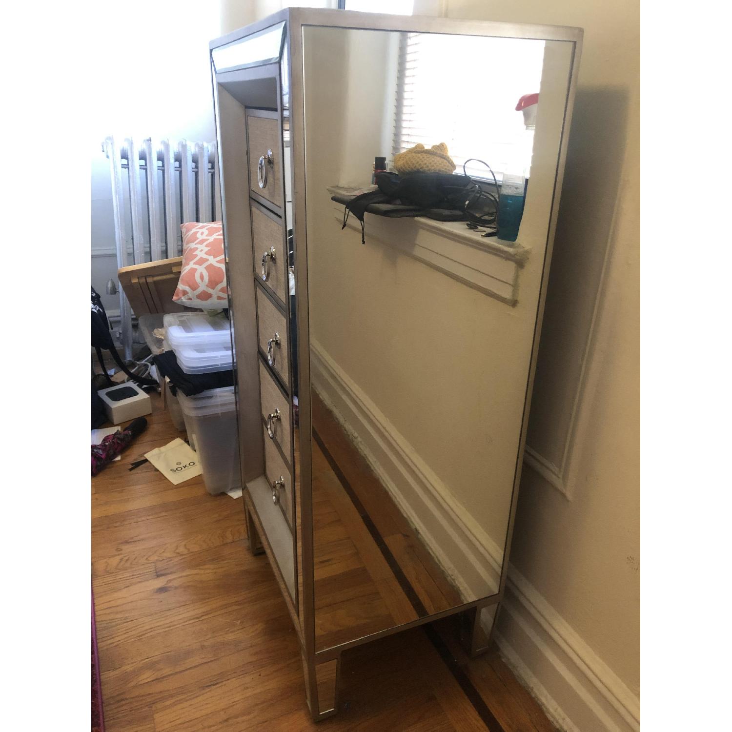 Home Goods Mirrored 5 Drawer Tall Dresser - image-2