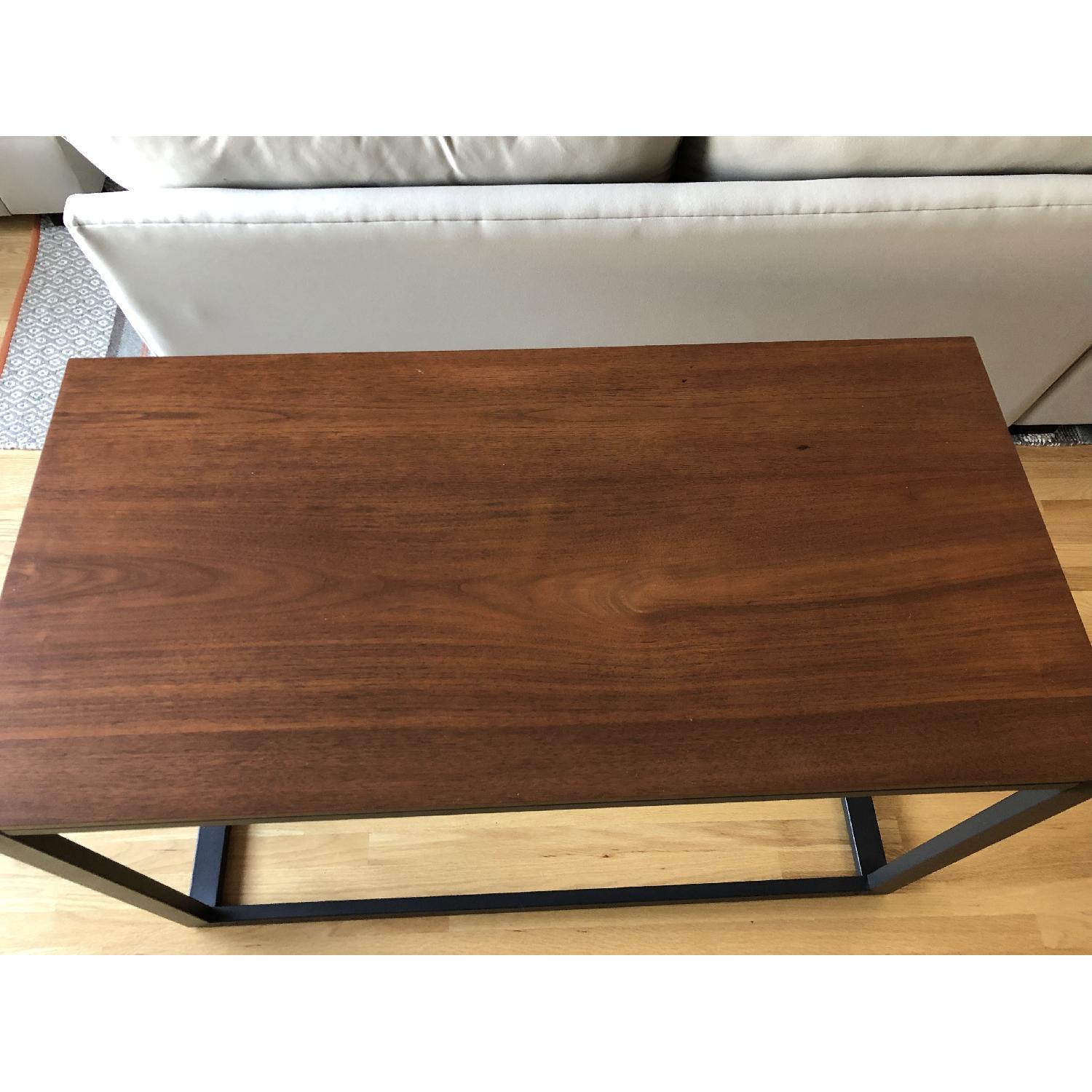 Crate & Barrel Pilsen Graphite Desk w/ Walnut Top - image-1