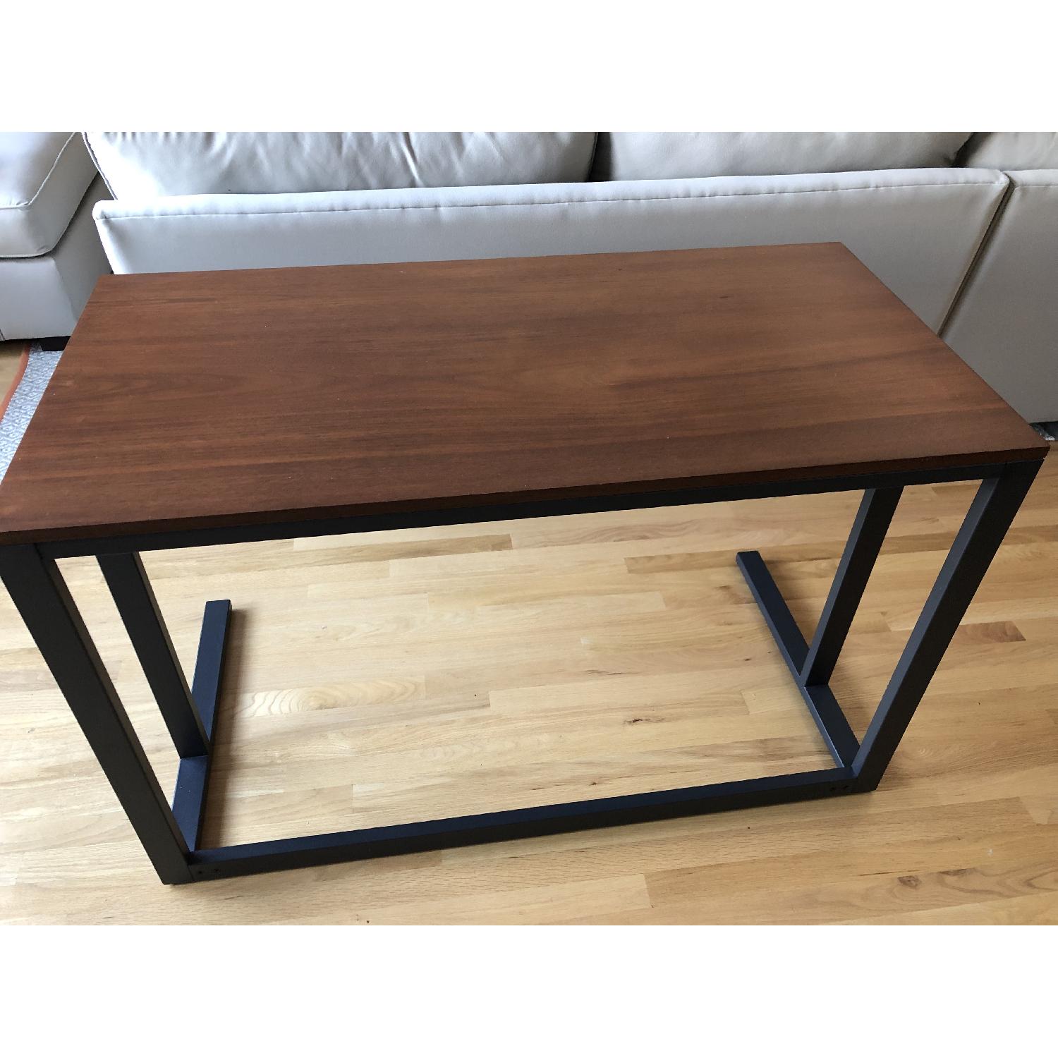 Crate & Barrel Pilsen Graphite Desk w/ Walnut Top - image-2