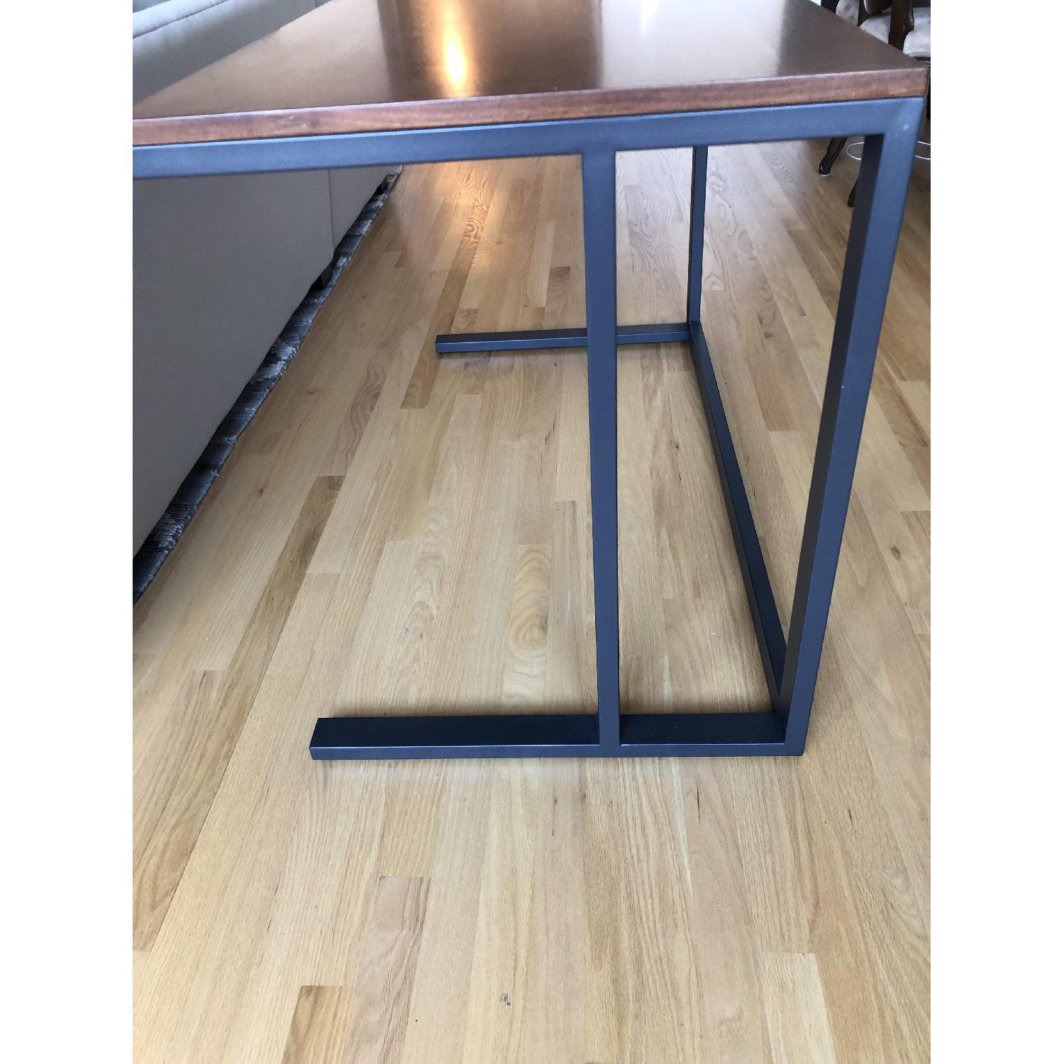 Crate & Barrel Pilsen Graphite Desk w/ Walnut Top - image-3