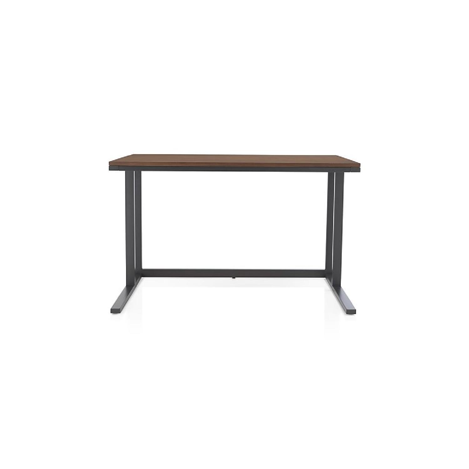 Crate & Barrel Pilsen Graphite Desk w/ Walnut Top - image-0