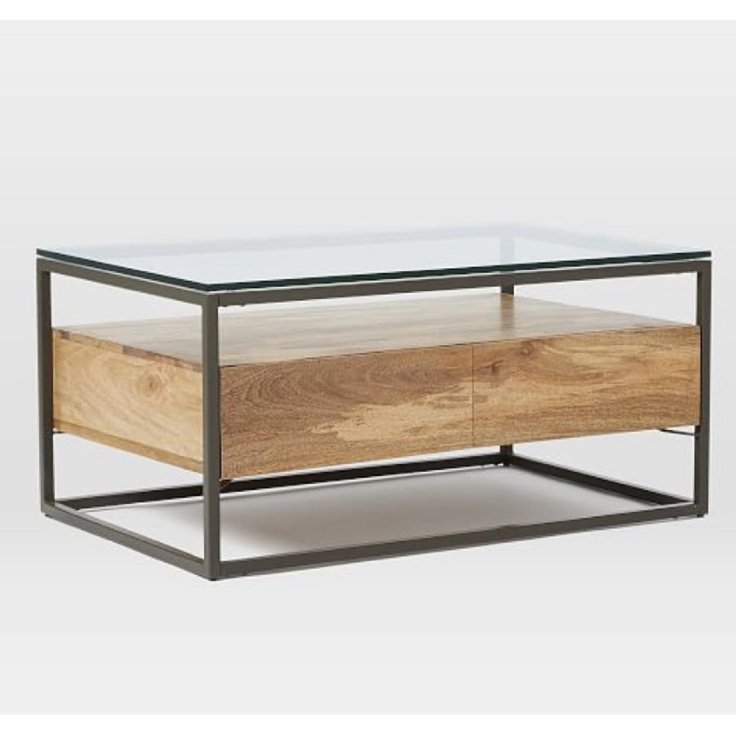 West Elm Industrial Box Frame Storage Coffee Table - image-1