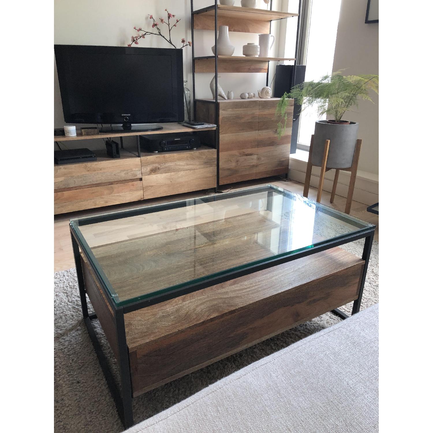 West Elm Industrial Box Frame Storage Coffee Table - image-2
