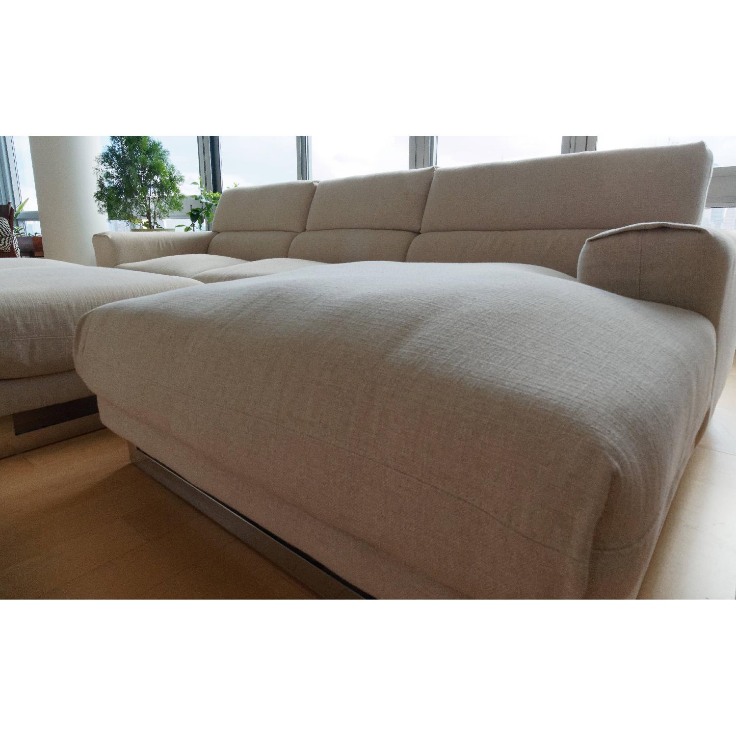 Jennifer Convertibles Chaise Sectional Sofa & Ottoman AptDeco