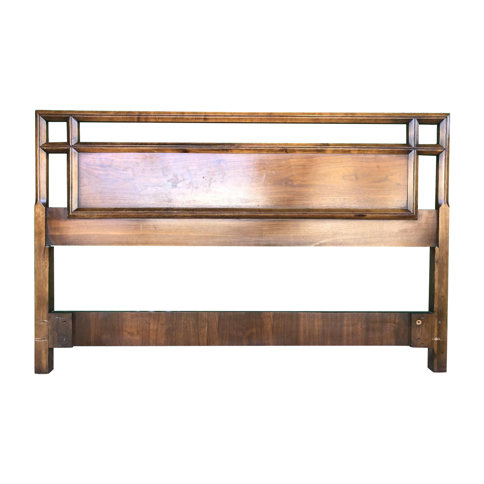 Drexel Mid Century Modern Queen Size Walnut Headboard