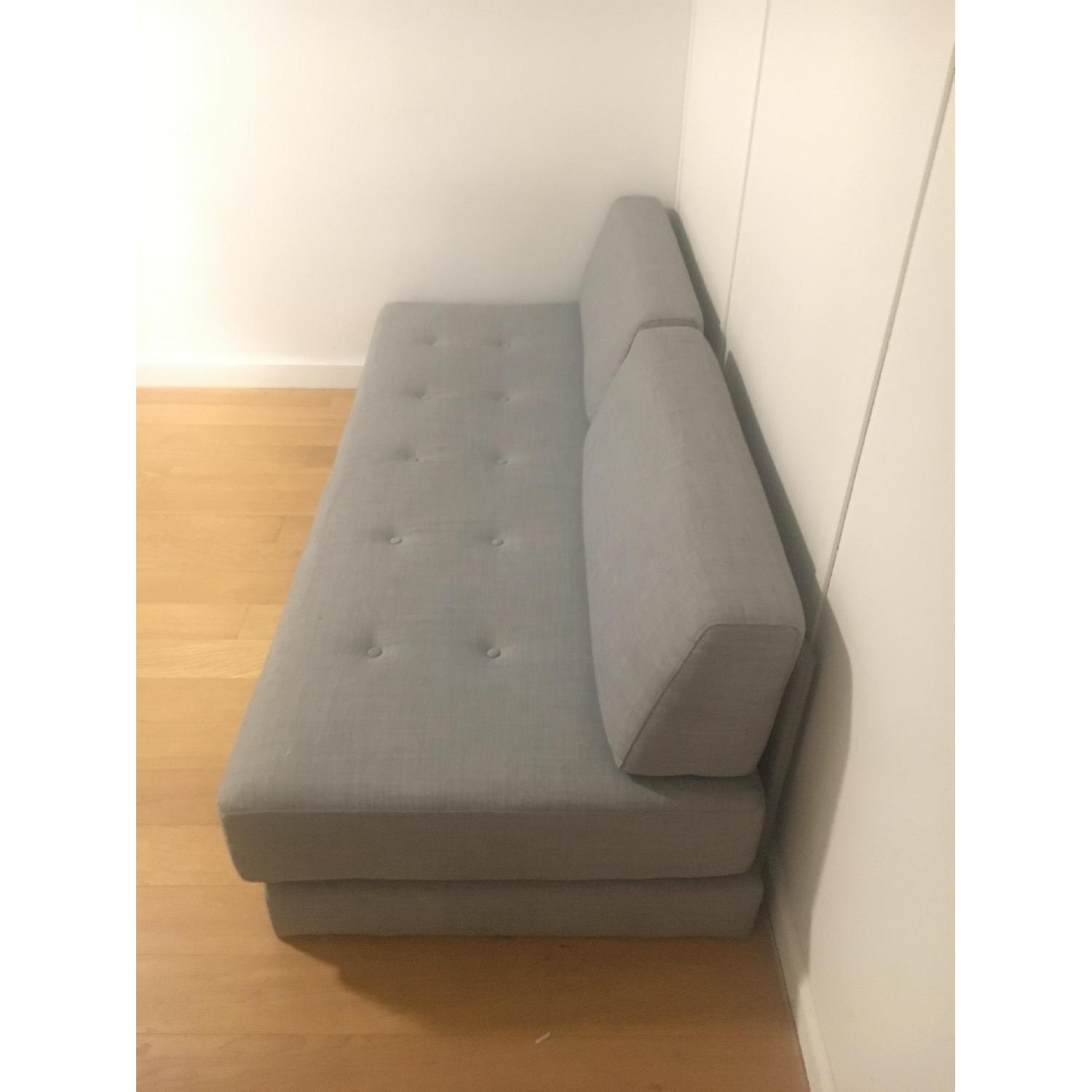 World Market Light Gray Hartley Upholstered Duet Daybed - image-3