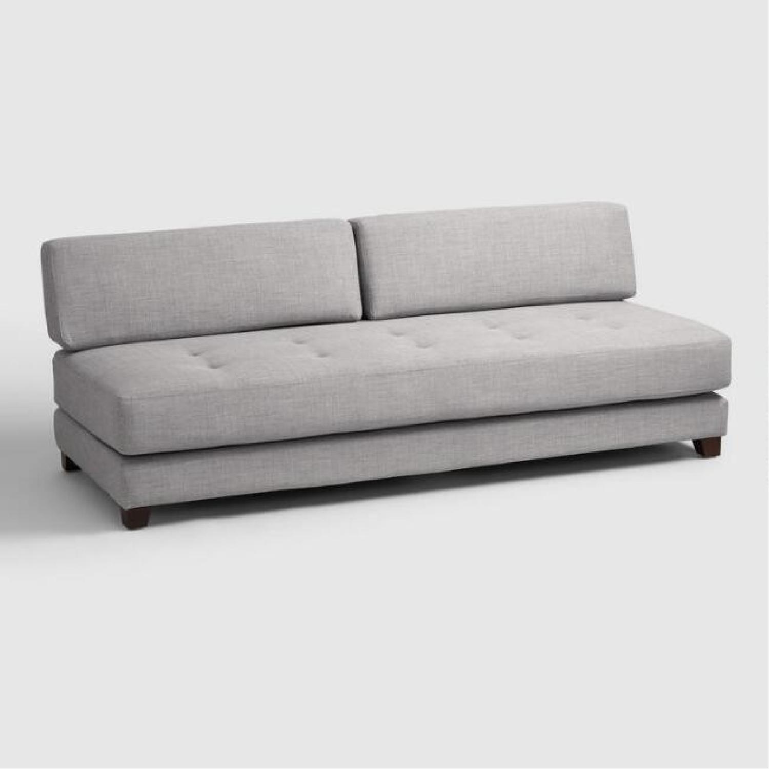 World Market Light Gray Hartley Upholstered Duet Daybed - image-4