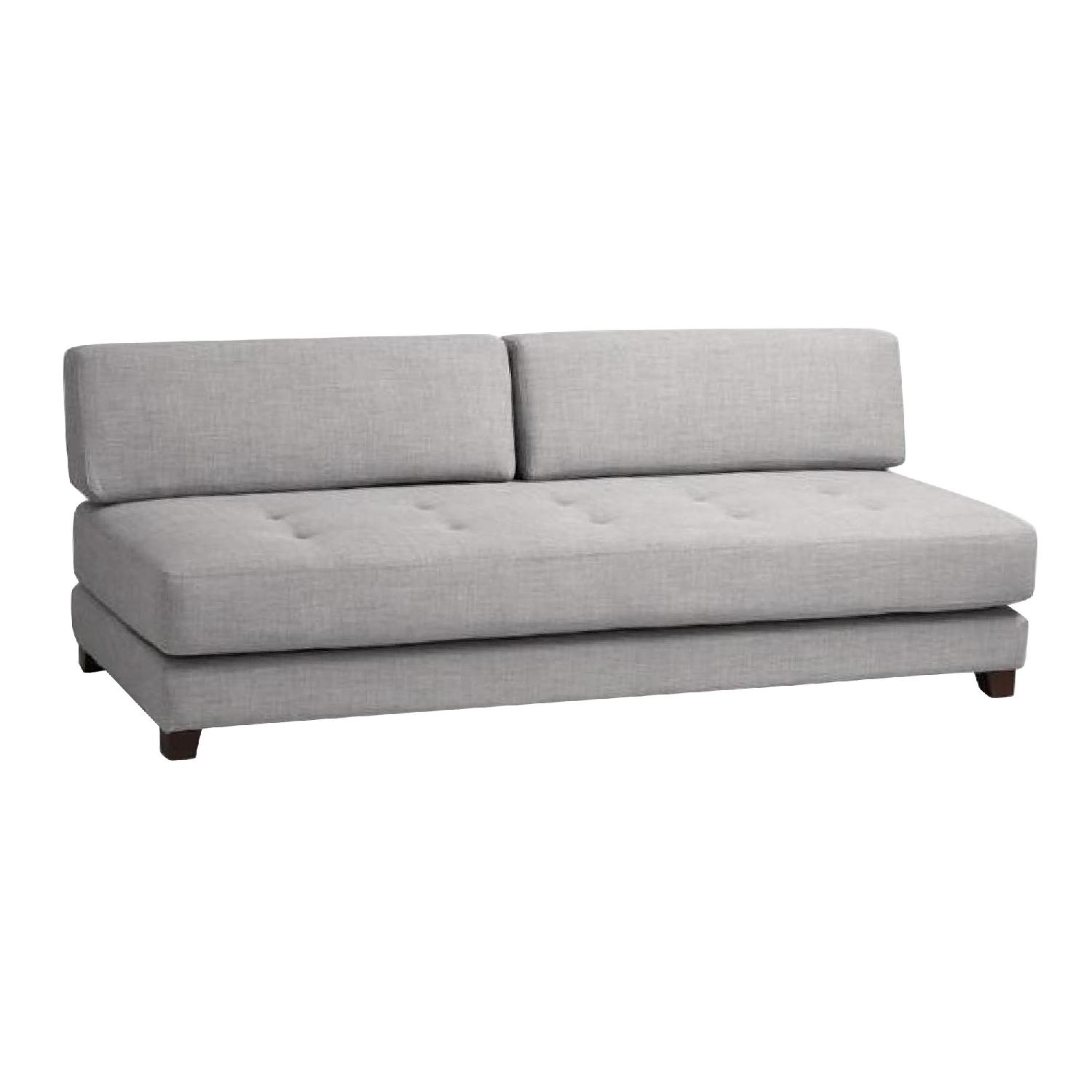 World Market Light Gray Hartley Upholstered Duet Daybed AptDeco