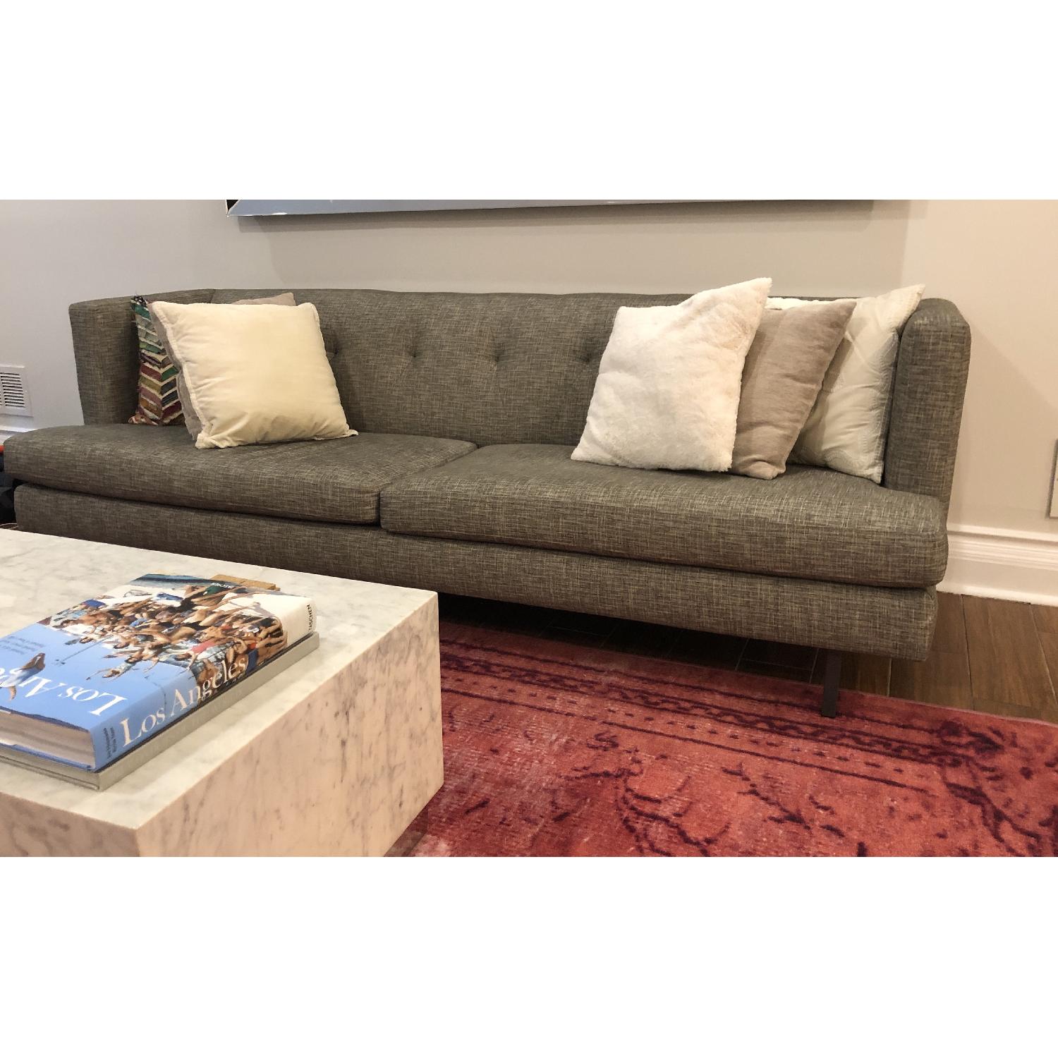 CB2 Avec Grey Sofa w/ Brushed Stainless Steel Legs - image-6