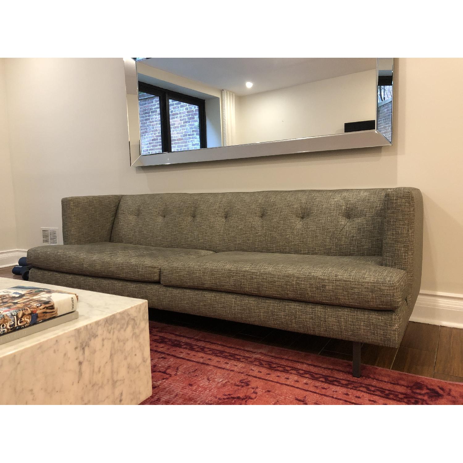 CB2 Avec Grey Sofa w/ Brushed Stainless Steel Legs - image-8