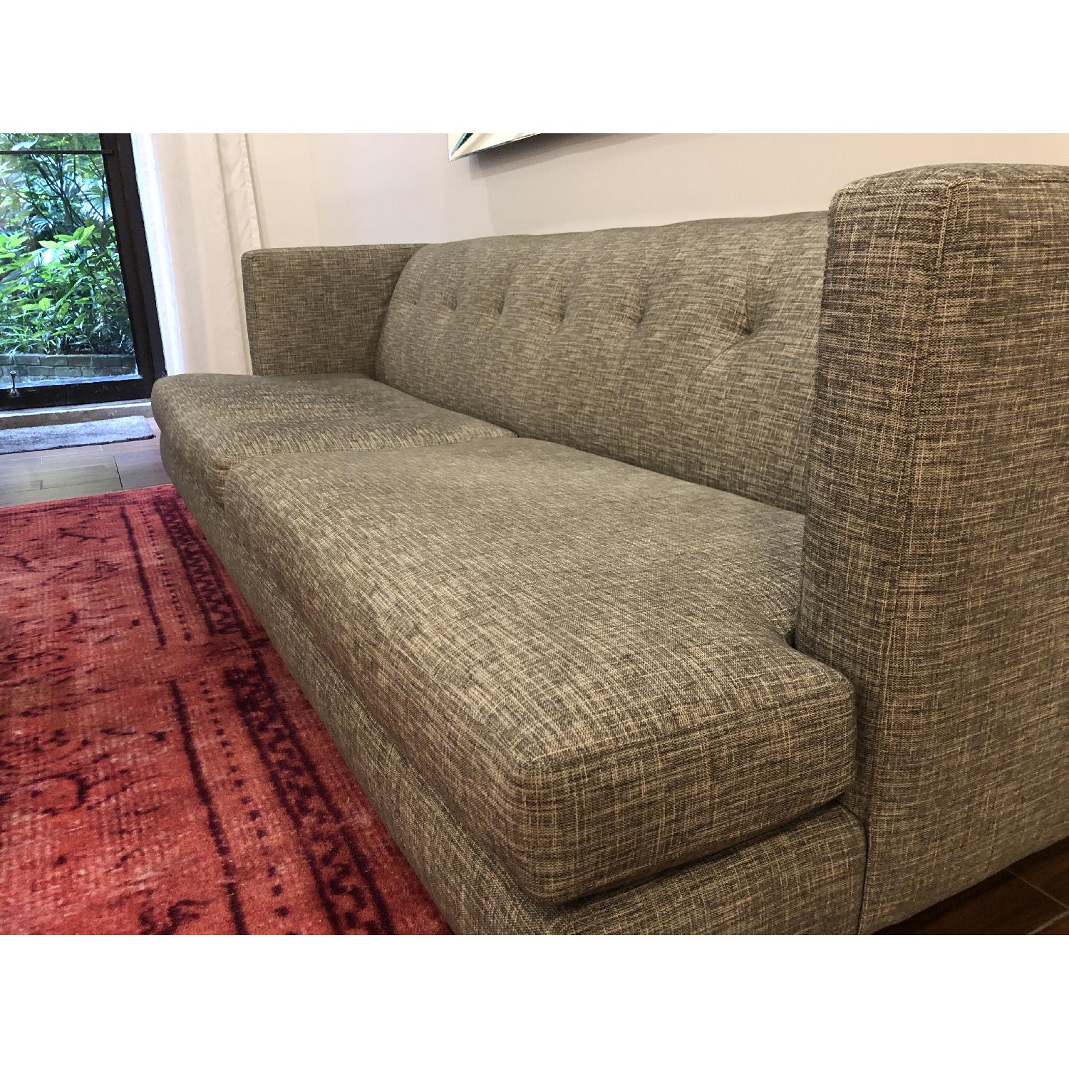 CB2 Avec Grey Sofa w/ Brushed Stainless Steel Legs - image-9