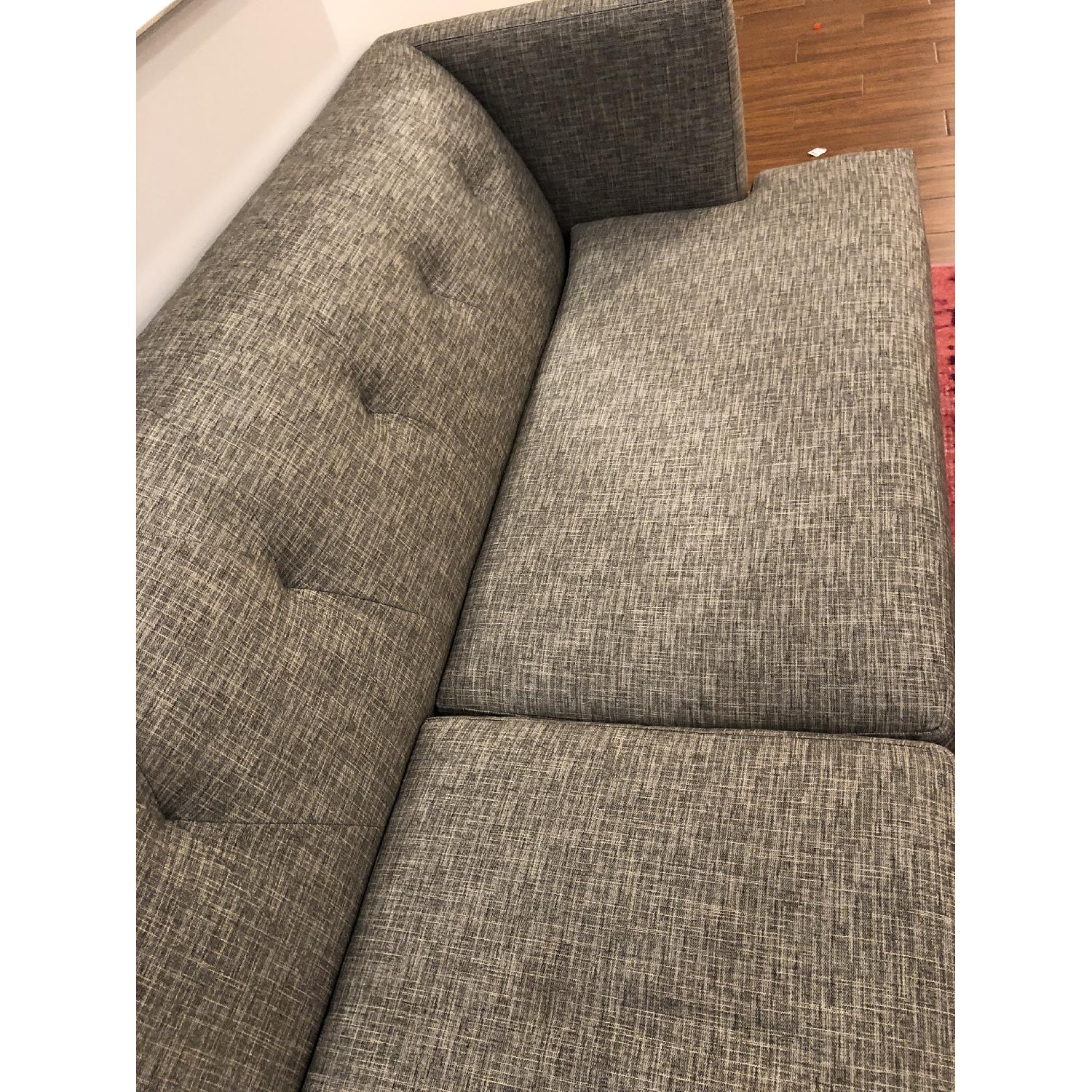 CB2 Avec Grey Sofa w/ Brushed Stainless Steel Legs - image-10