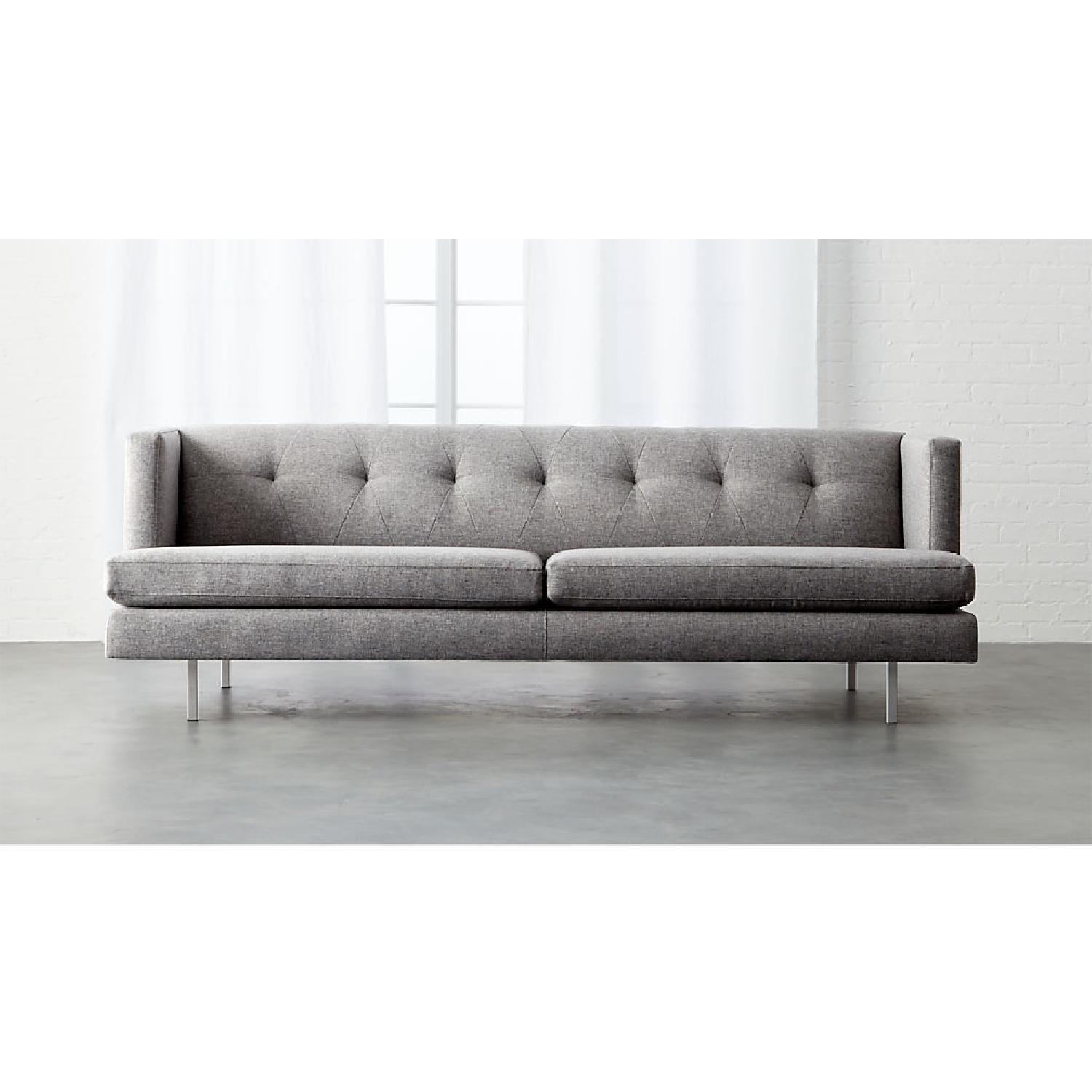 CB2 Avec Grey Sofa w/ Brushed Stainless Steel Legs - image-12