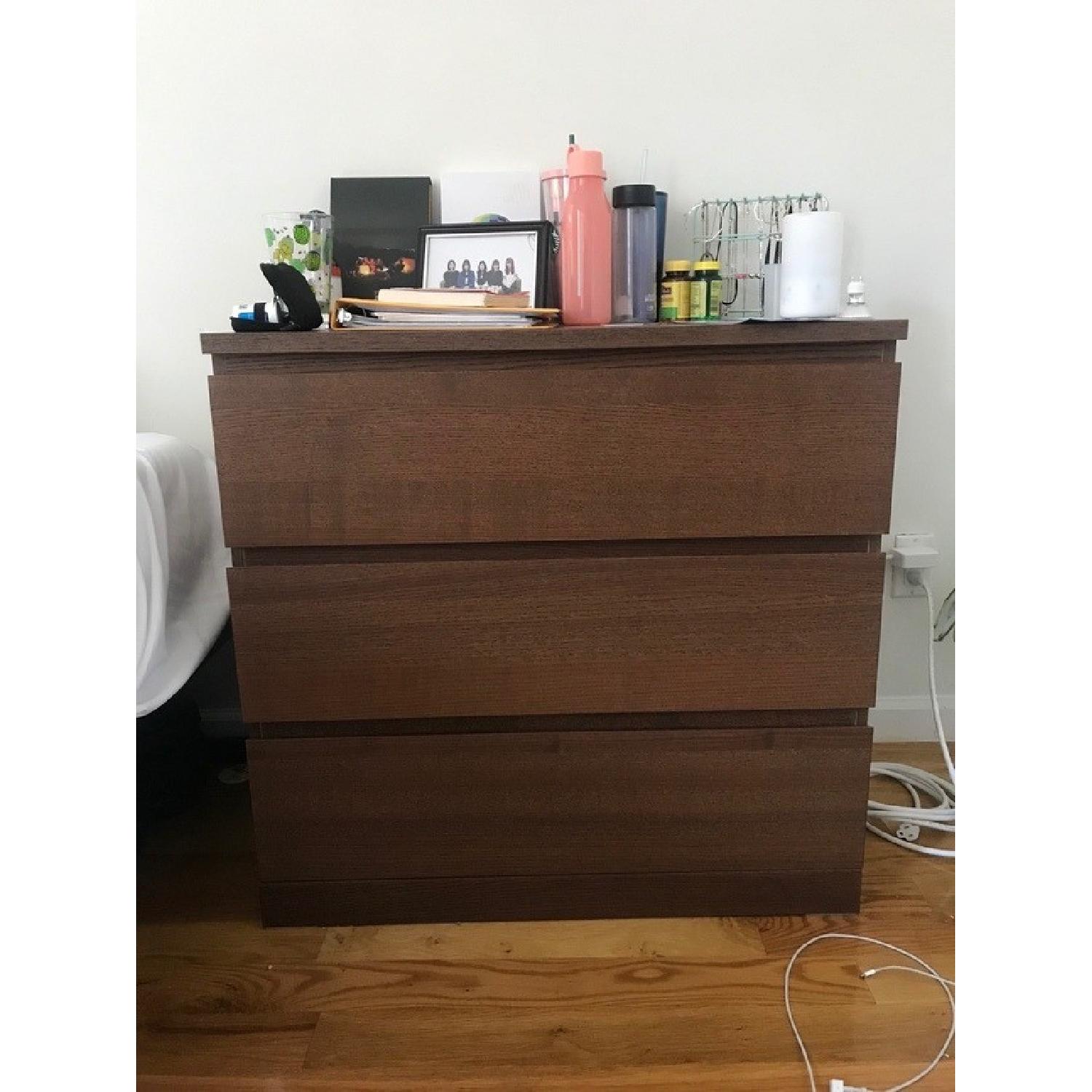 Ikea Malm Brown 3-Drawer Chest - image-1