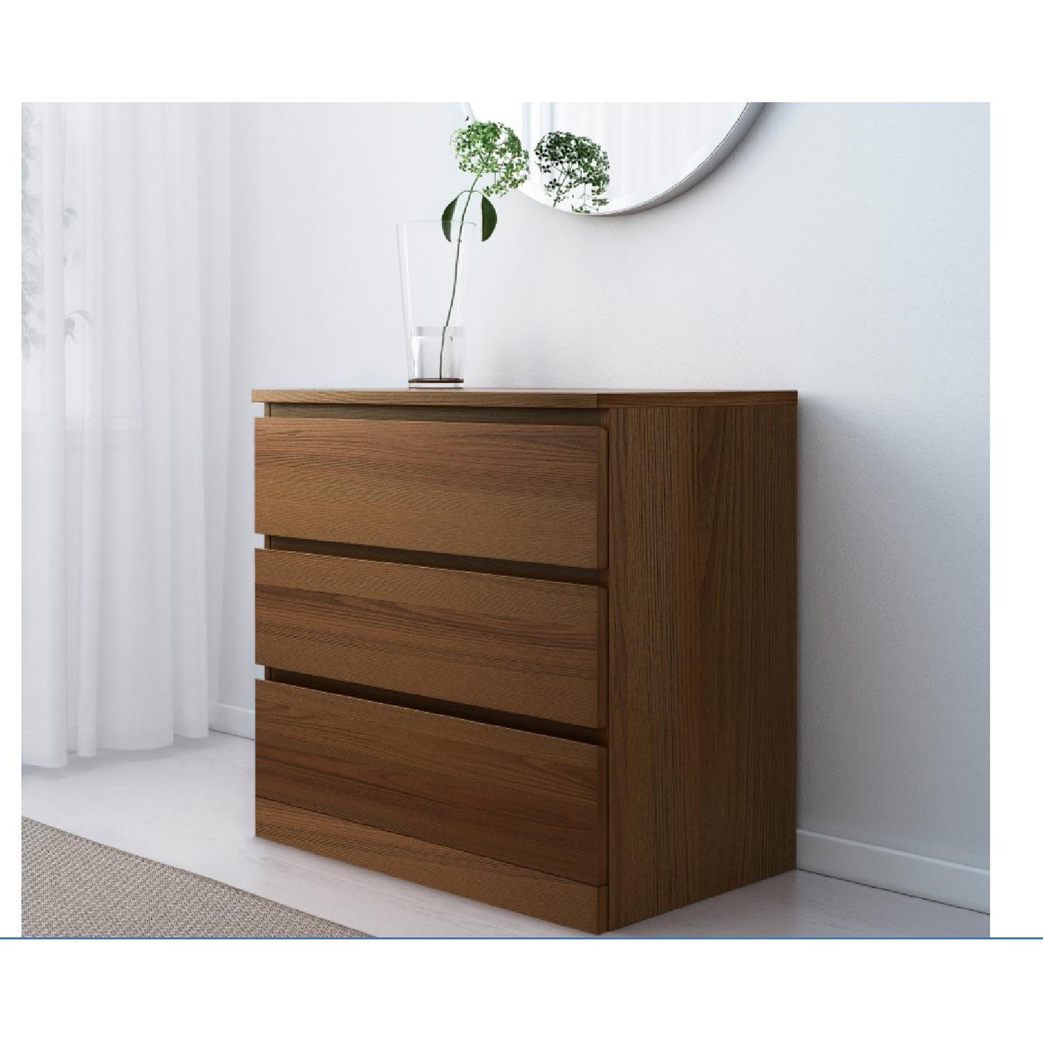Ikea Malm Brown 3Drawer Chest AptDeco