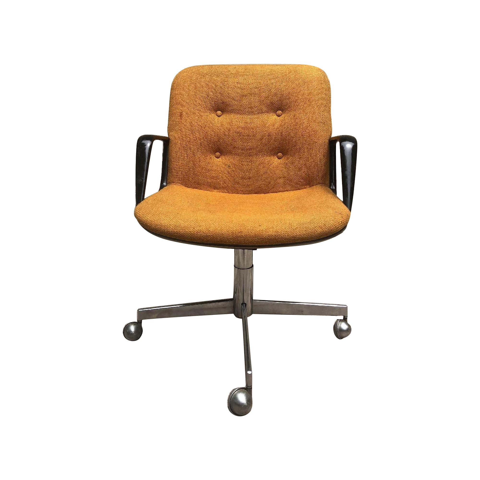 Emeco Vintage Twinshell Desk Chair w/ Orange Upholstery